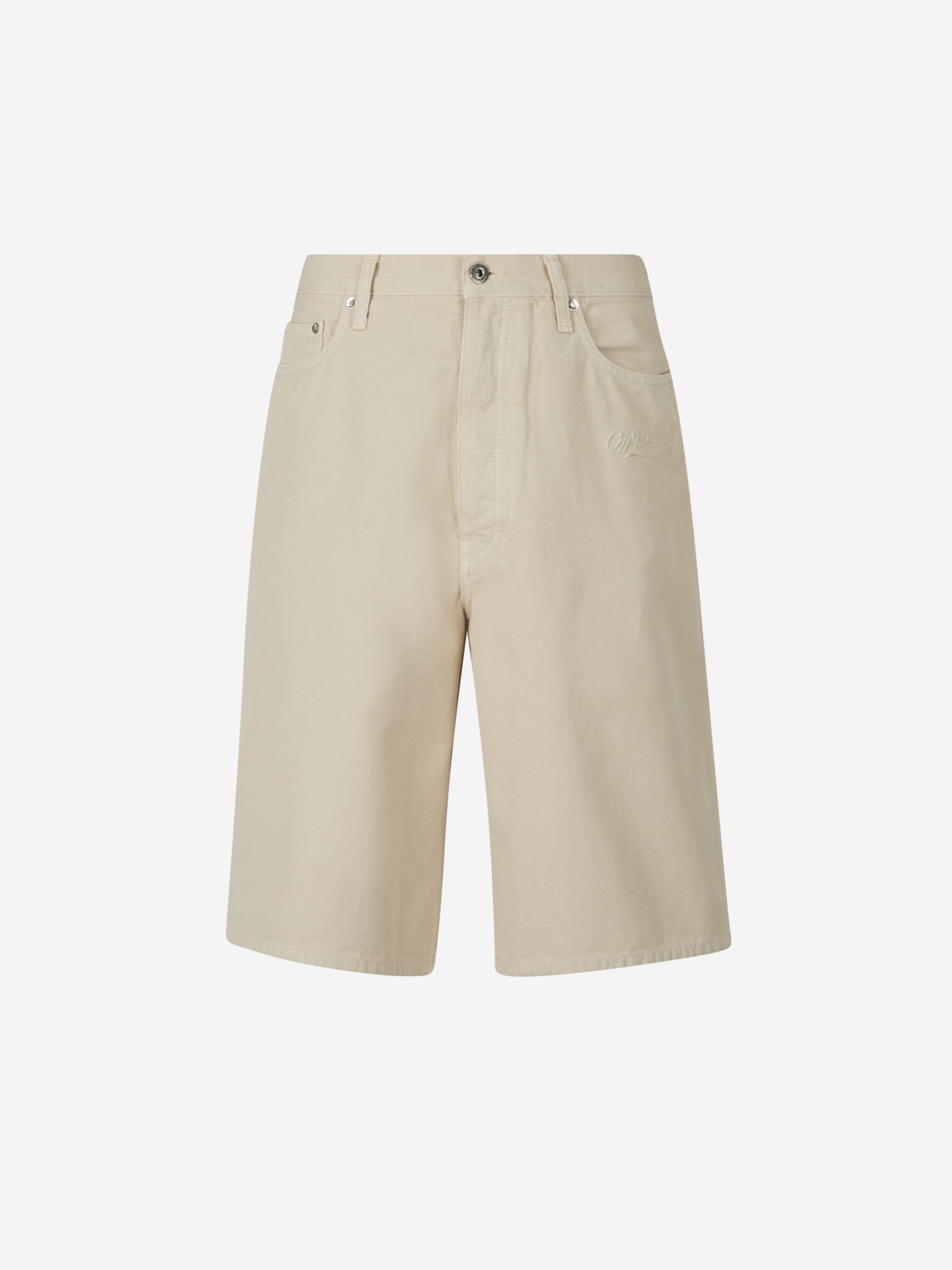 Off-White Bermudas Logo Algodón color Beis sku 523-000789 01 - Foto 1