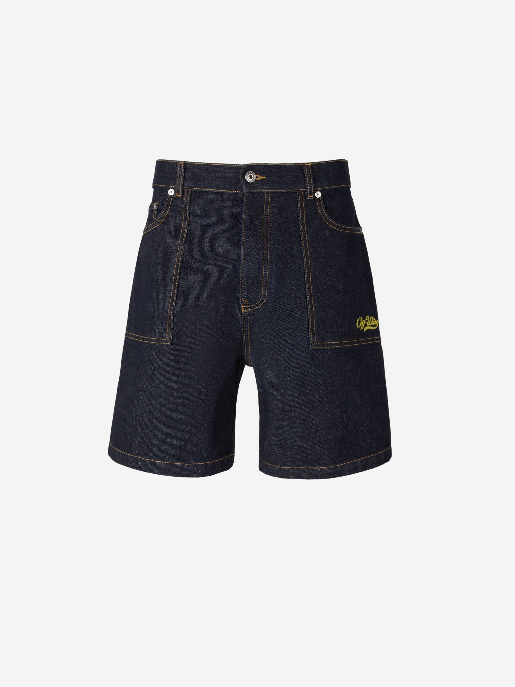 Off-White Bermudas Logo Bordado color Azul Denim sku 523-000790 01 - Foto 1