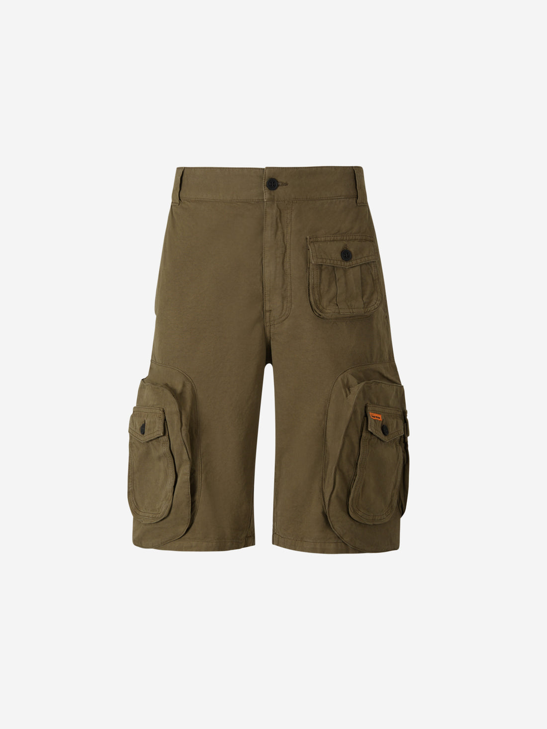 Heron Preston Bermudas Canvas Cargo color Verde Militar sku 523-000793 01 - Foto 1