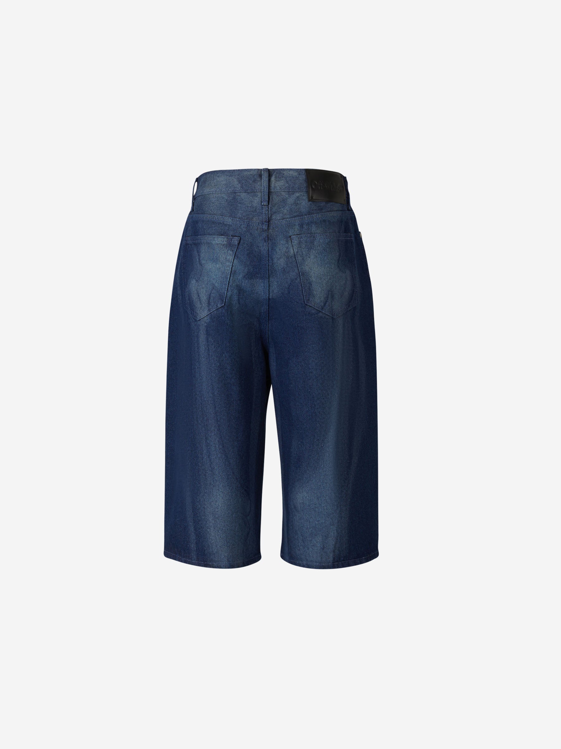 Off-White Bermudas Denim Motivo Esqueleto color Azul Cobalto sku 523-000808 01 - Foto 2