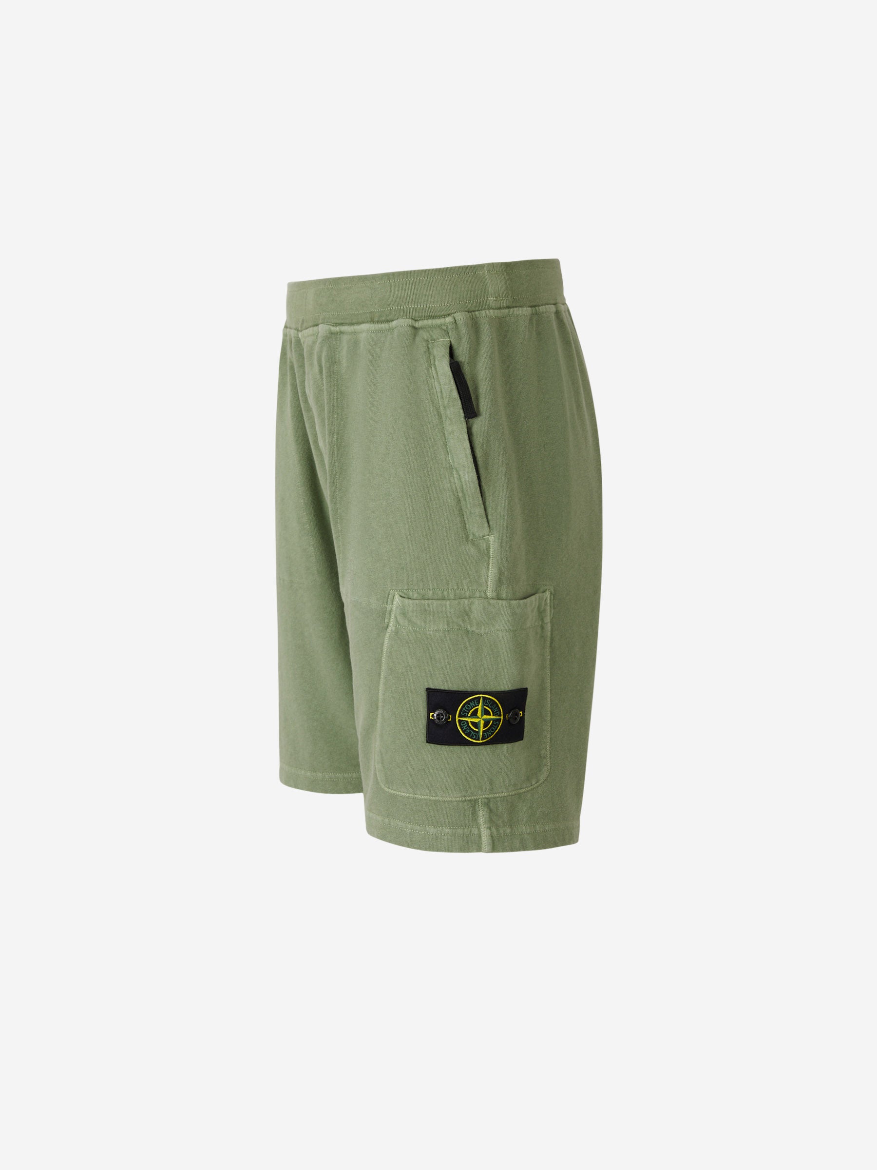 Stone Island Bermudas Joggers Logo color Verde Militar sku 523-000825 02 - Foto 2