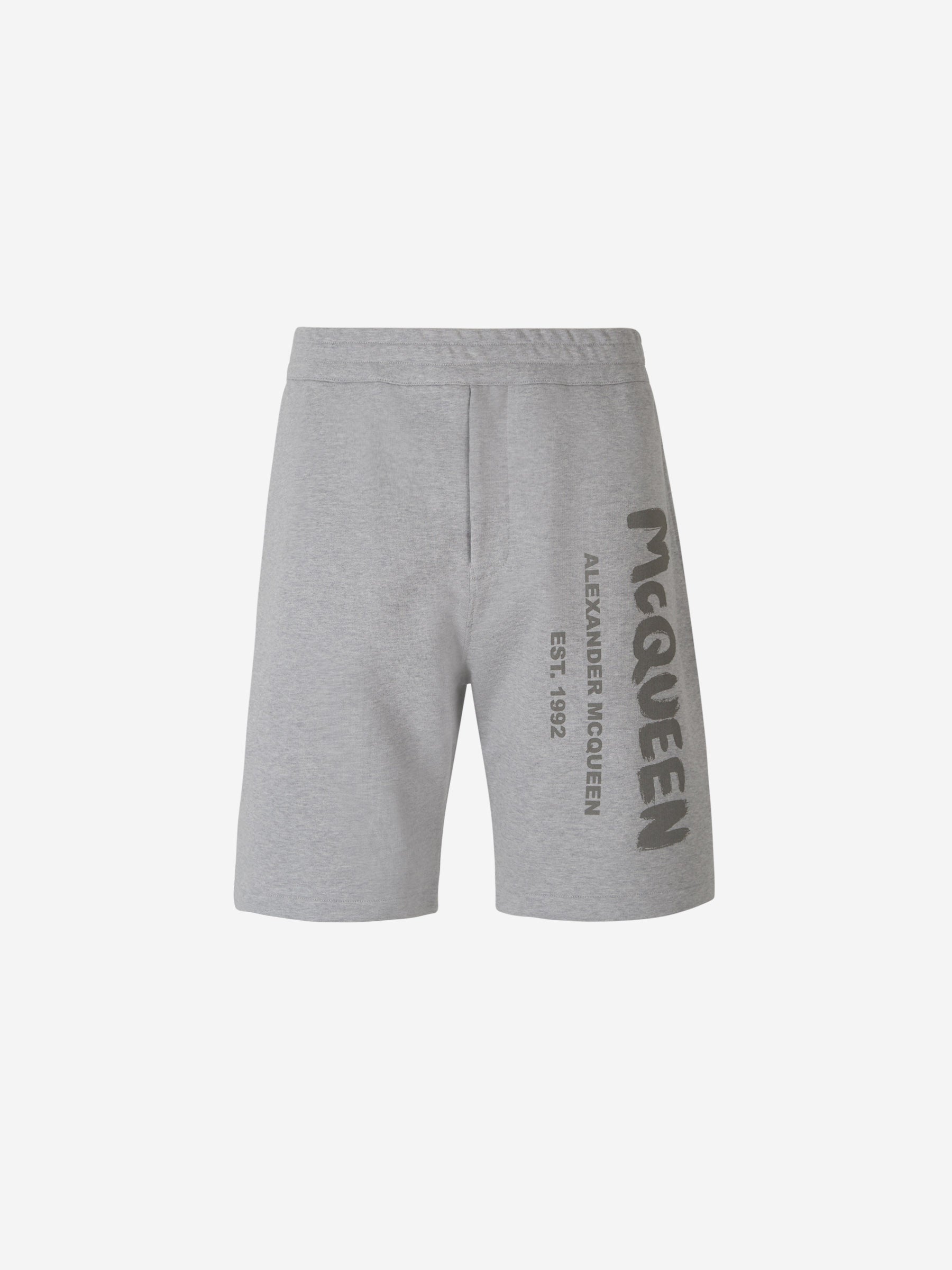 Alexander McQueen Bermudas Deportivas Graffiti color Gris Claro sku 523-000862 01 - Foto 1