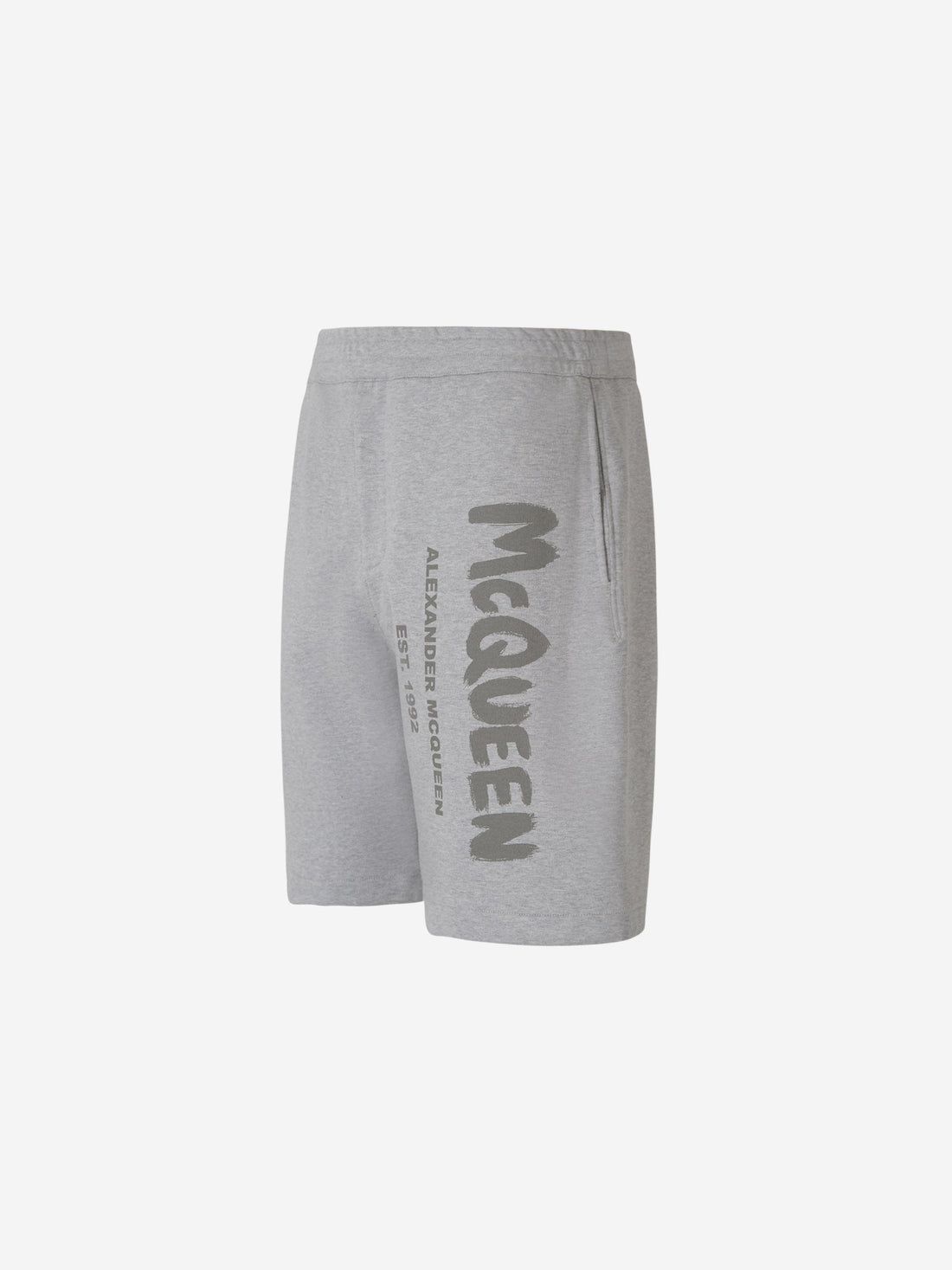 Alexander McQueen Bermudas Deportivas Graffiti color Gris Claro sku 523-000862 01 - Foto 2
