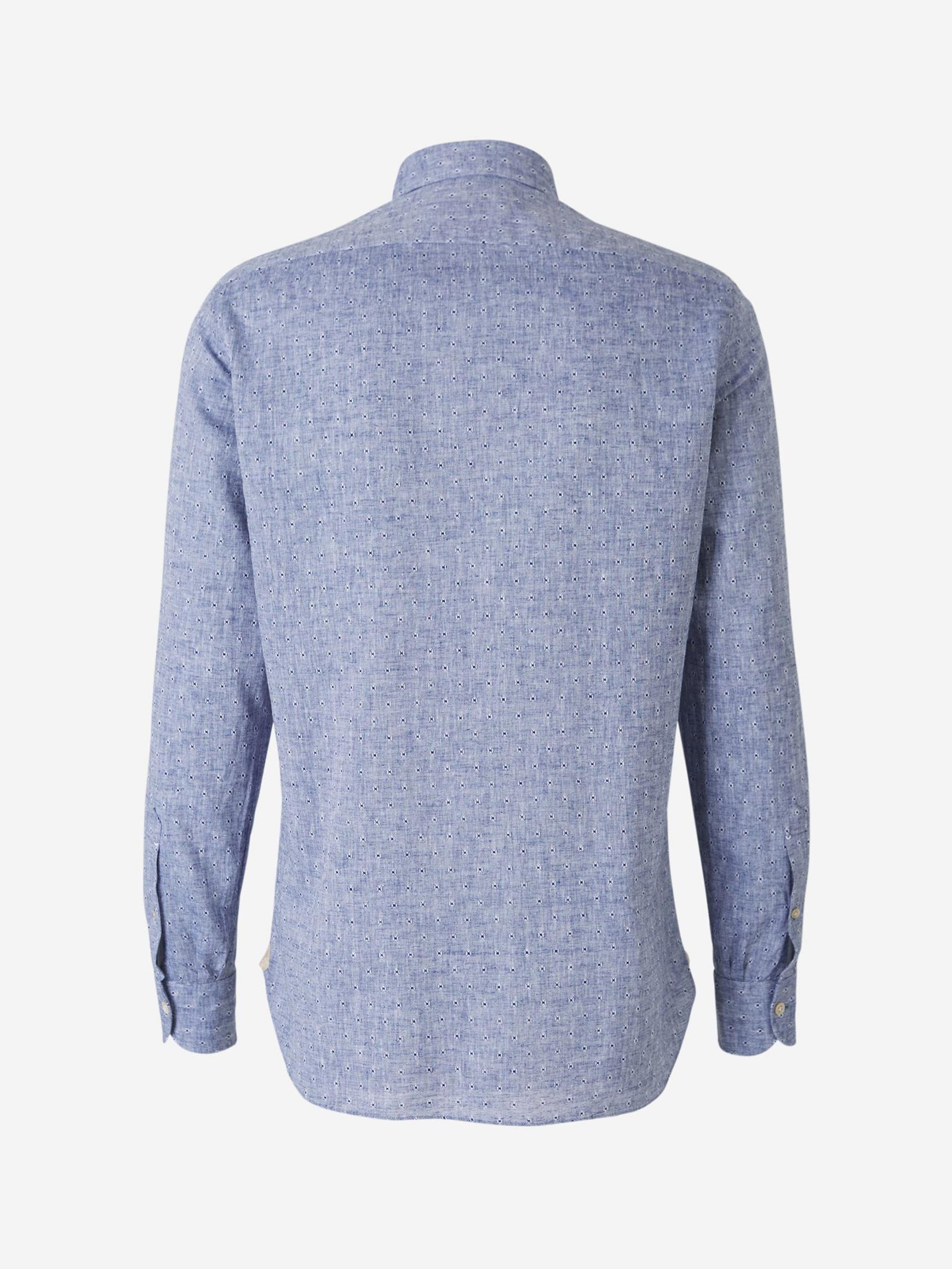 Borrelli Camisa Micro Cuadros color Azul Denim sku 531-005047 01 - Foto 2