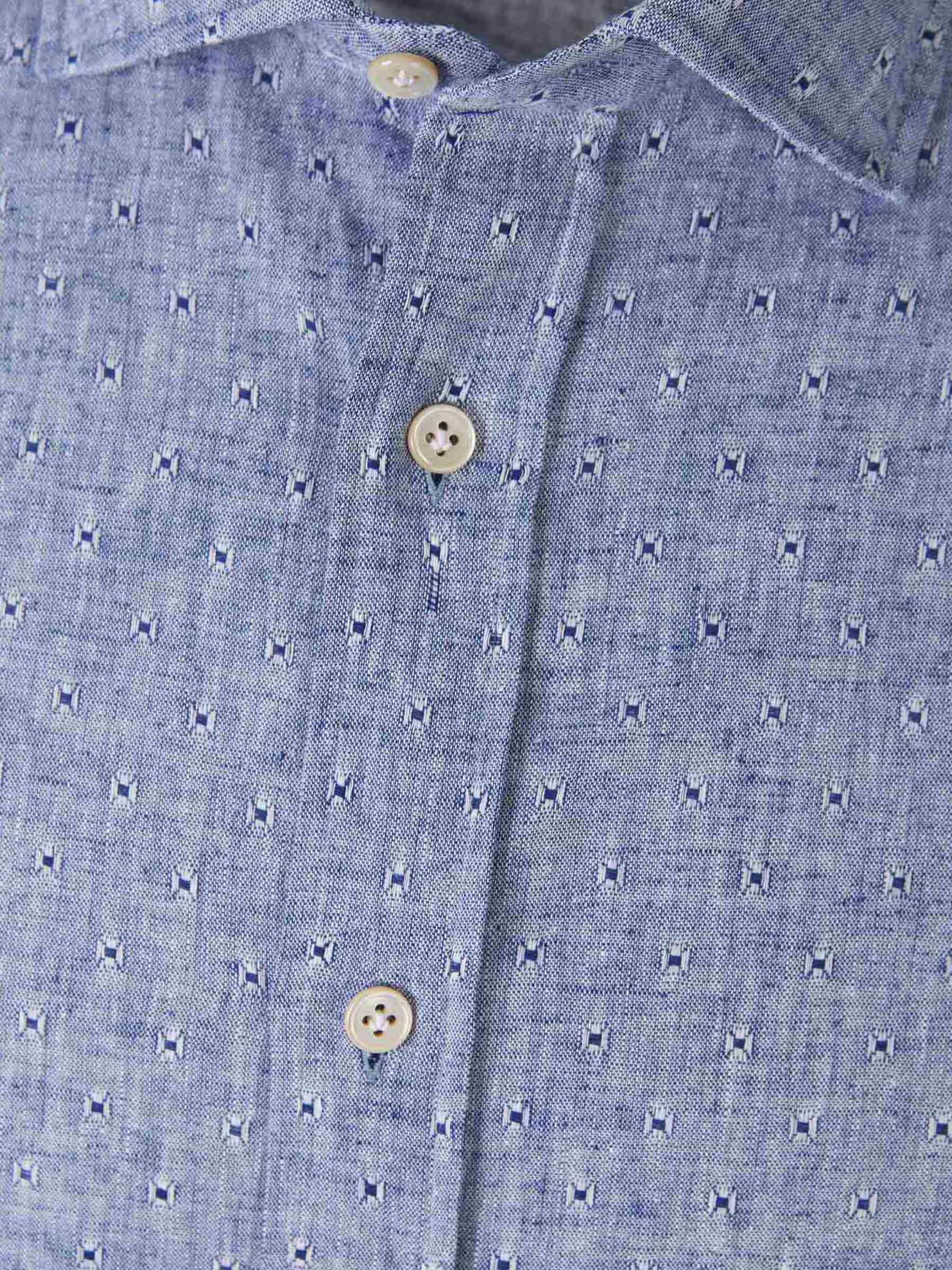 Borrelli Camisa Micro Cuadros color Azul Denim sku 531-005047 01 - Foto 3