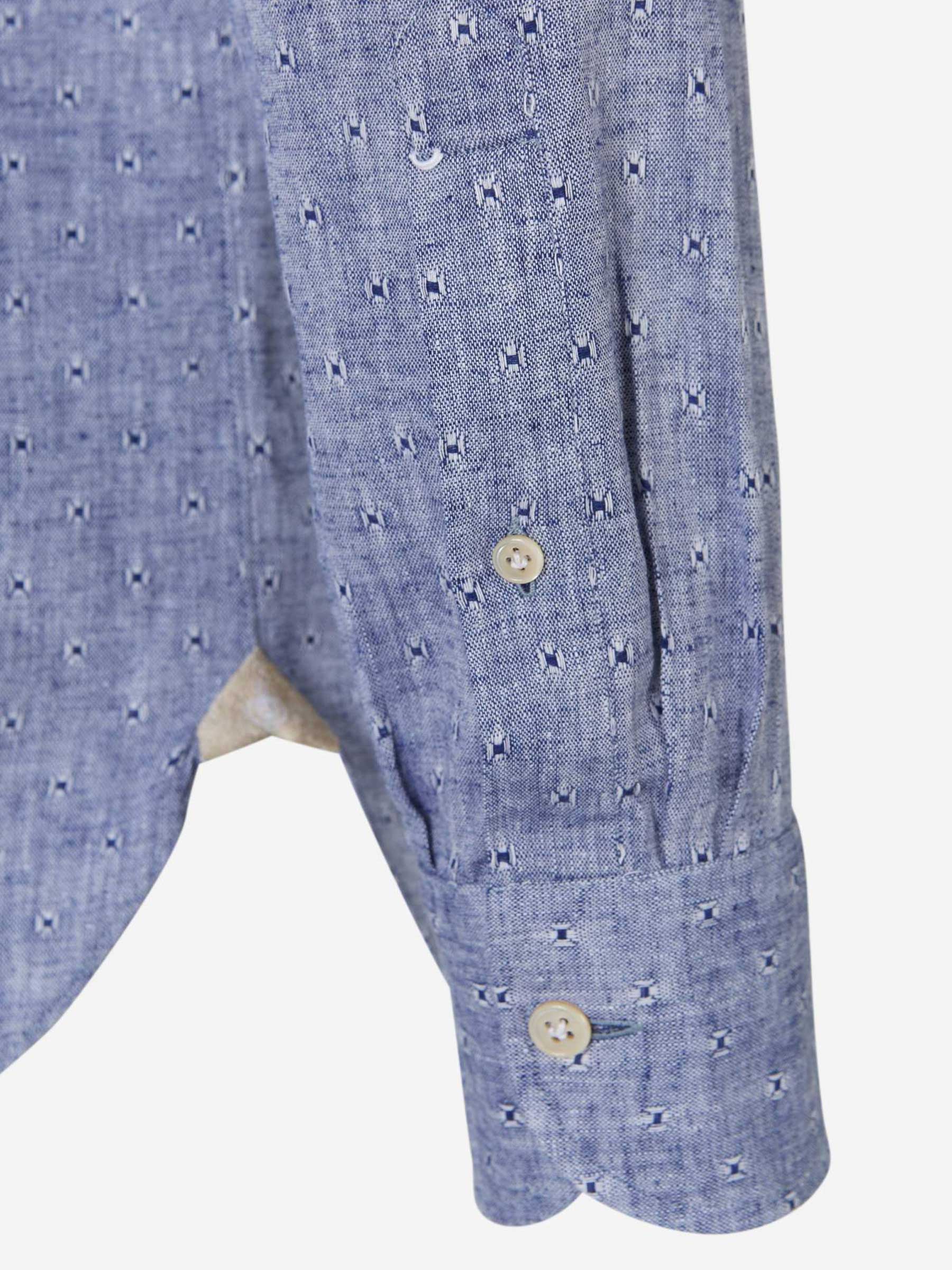 Borrelli Camisa Micro Cuadros color Azul Denim sku 531-005047 01 - Foto 4