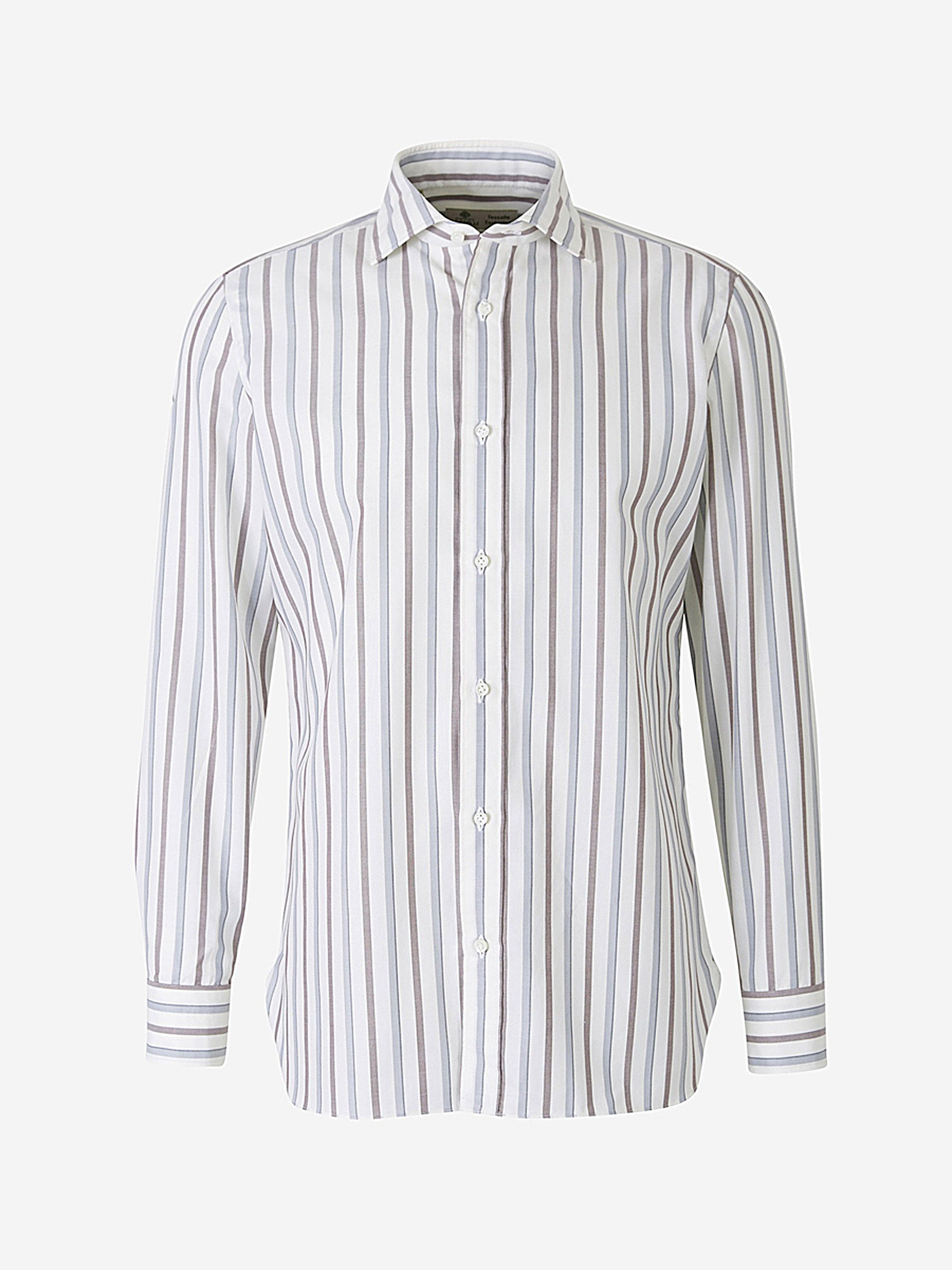 Borrelli Camisa Algodón Rayas color Azul Denim sku 531-005151 01 - Foto 1