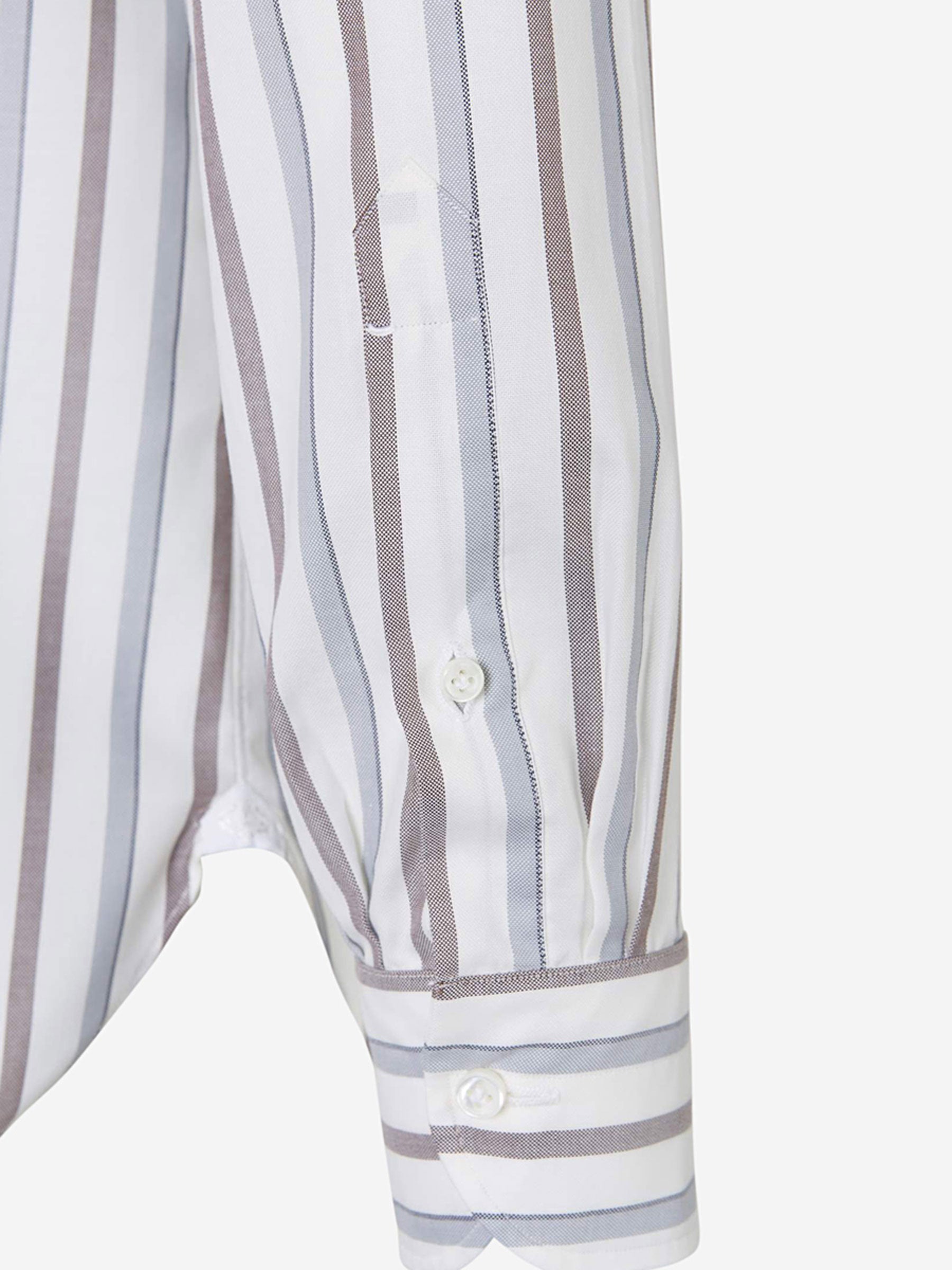 Borrelli Camisa Algodón Rayas color Azul Denim sku 531-005151 01 - Foto 4