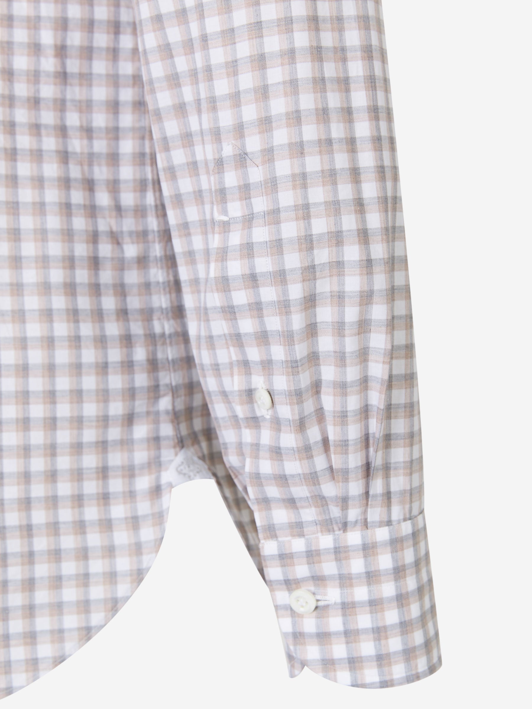 Borrelli Camisa Popelín Cuadros color Marrón sku 531-005220 01 - Foto 4