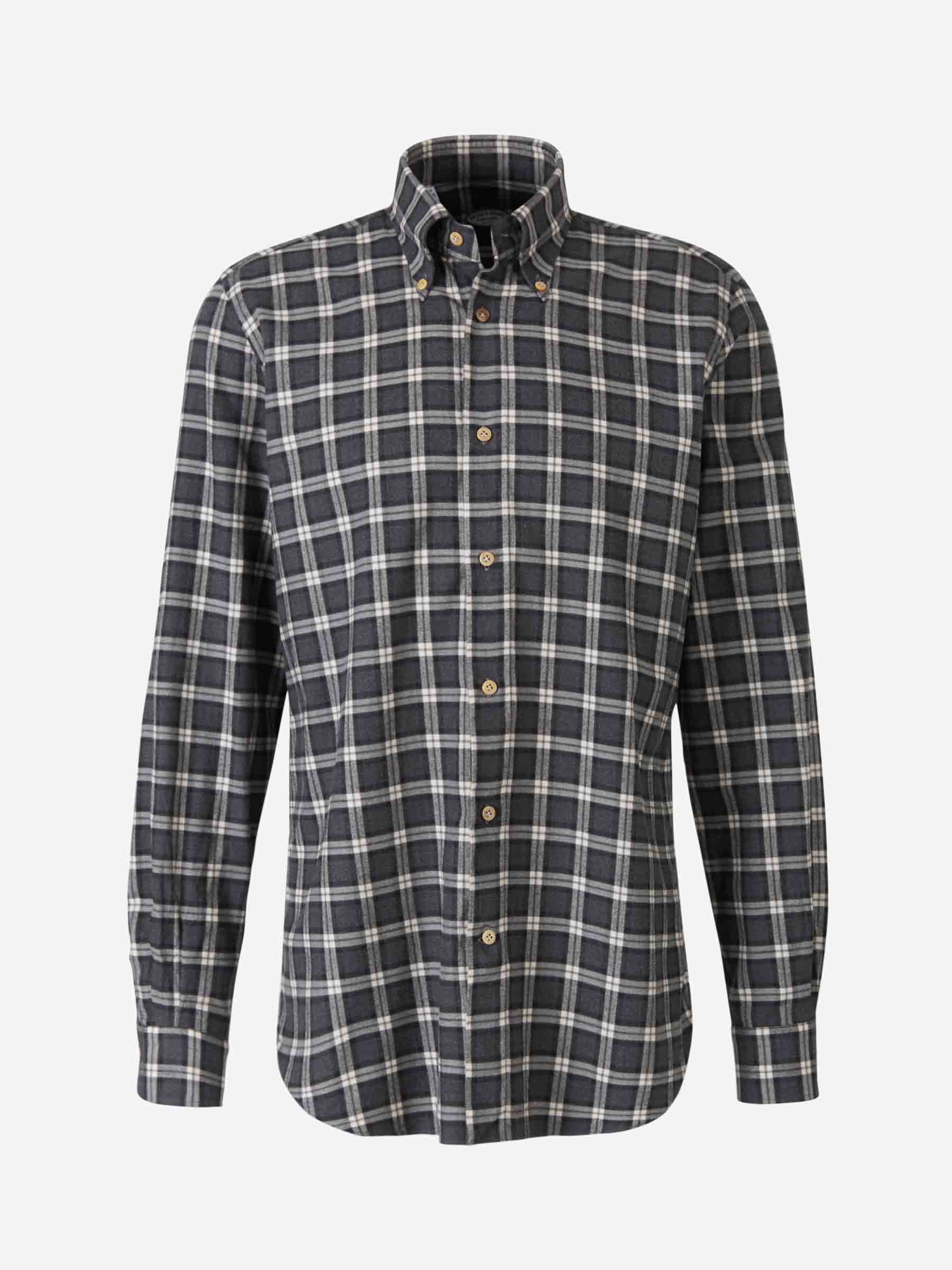 Vincenzo di Ruggiero Camisa Cuadros Algodón color Gris Oscuro sku 531-005469 01 - Foto 1