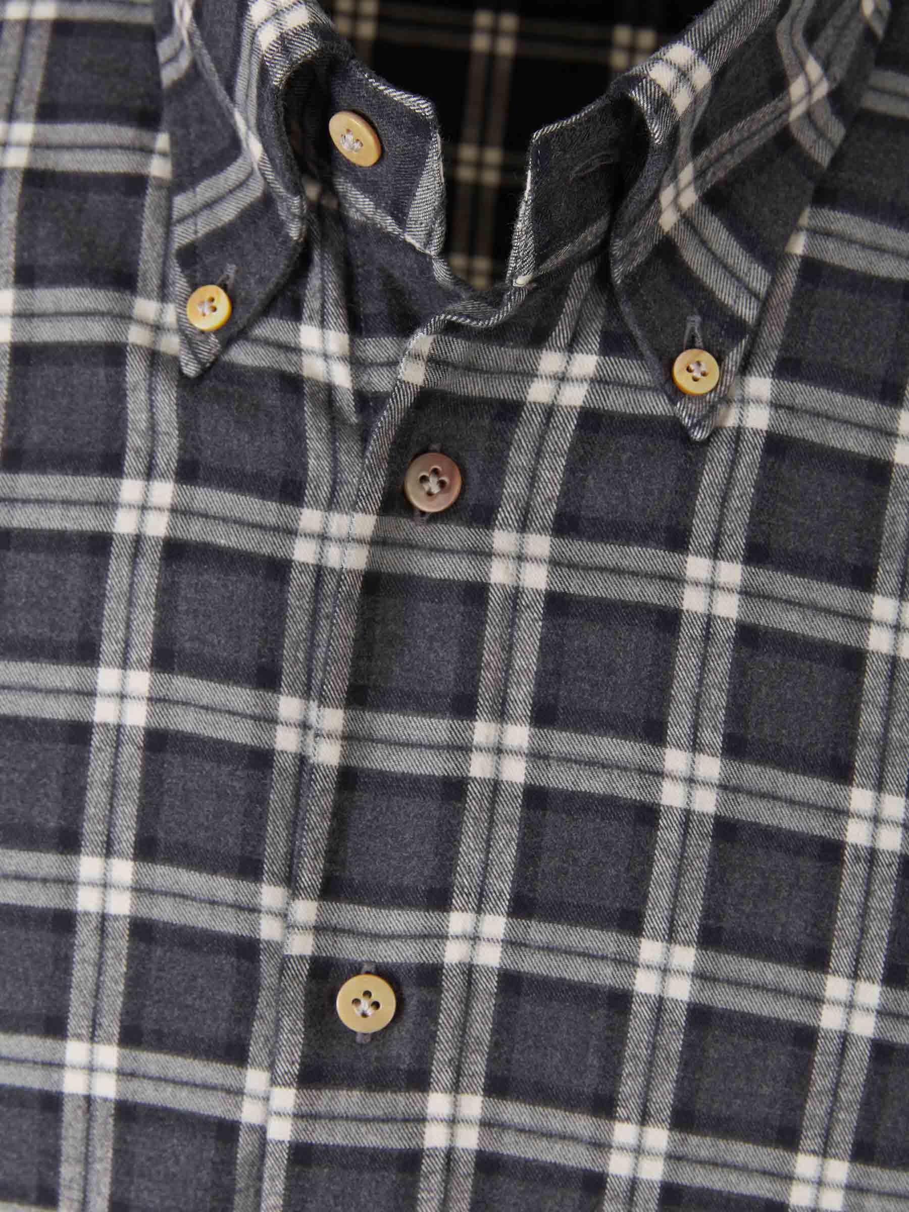 Vincenzo di Ruggiero Camisa Cuadros Algodón color Gris Oscuro sku 531-005469 01 - Foto 3