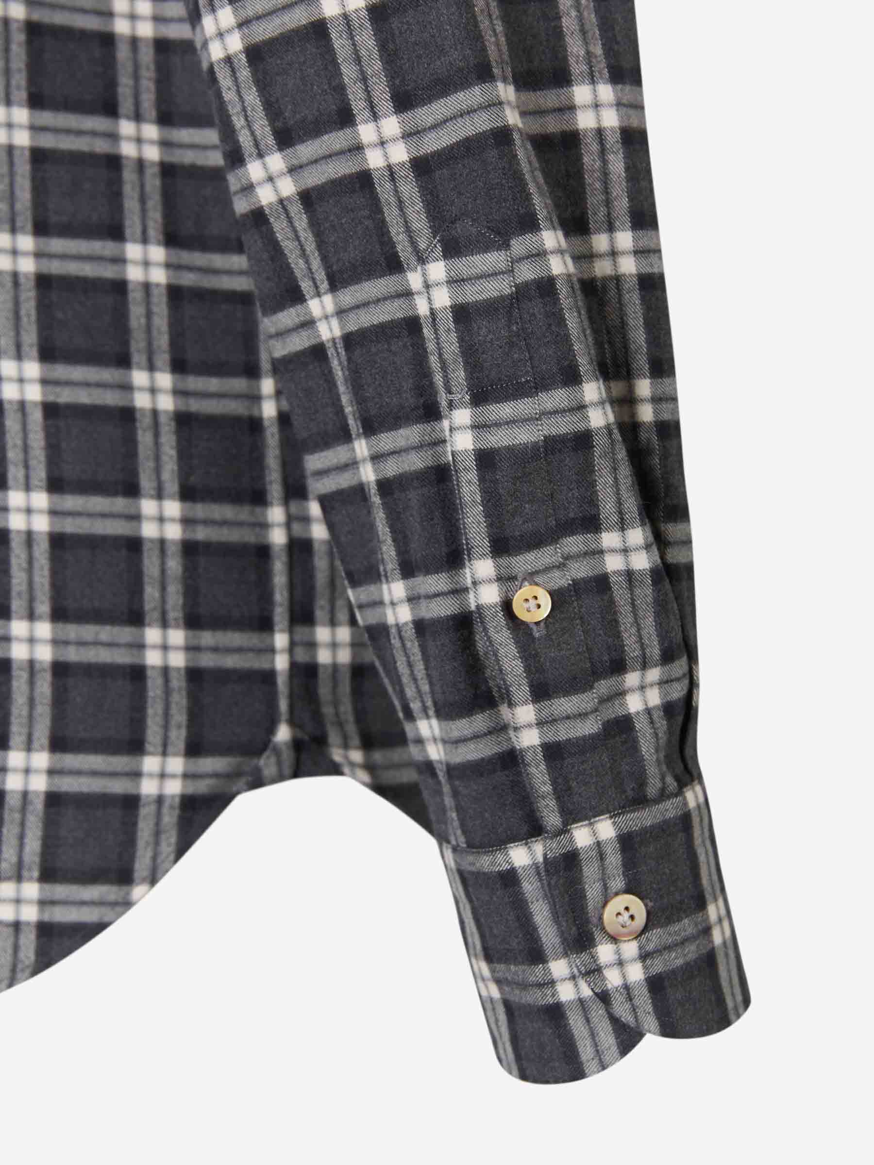 Vincenzo di Ruggiero Camisa Cuadros Algodón color Gris Oscuro sku 531-005469 01 - Foto 4