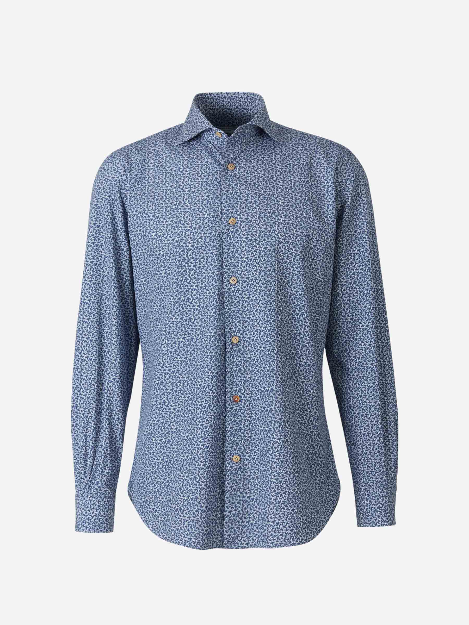 Vincenzo di Ruggiero Camisa Estampada Algodón color Azul Cobalto sku 531-005471 01 - Foto 1