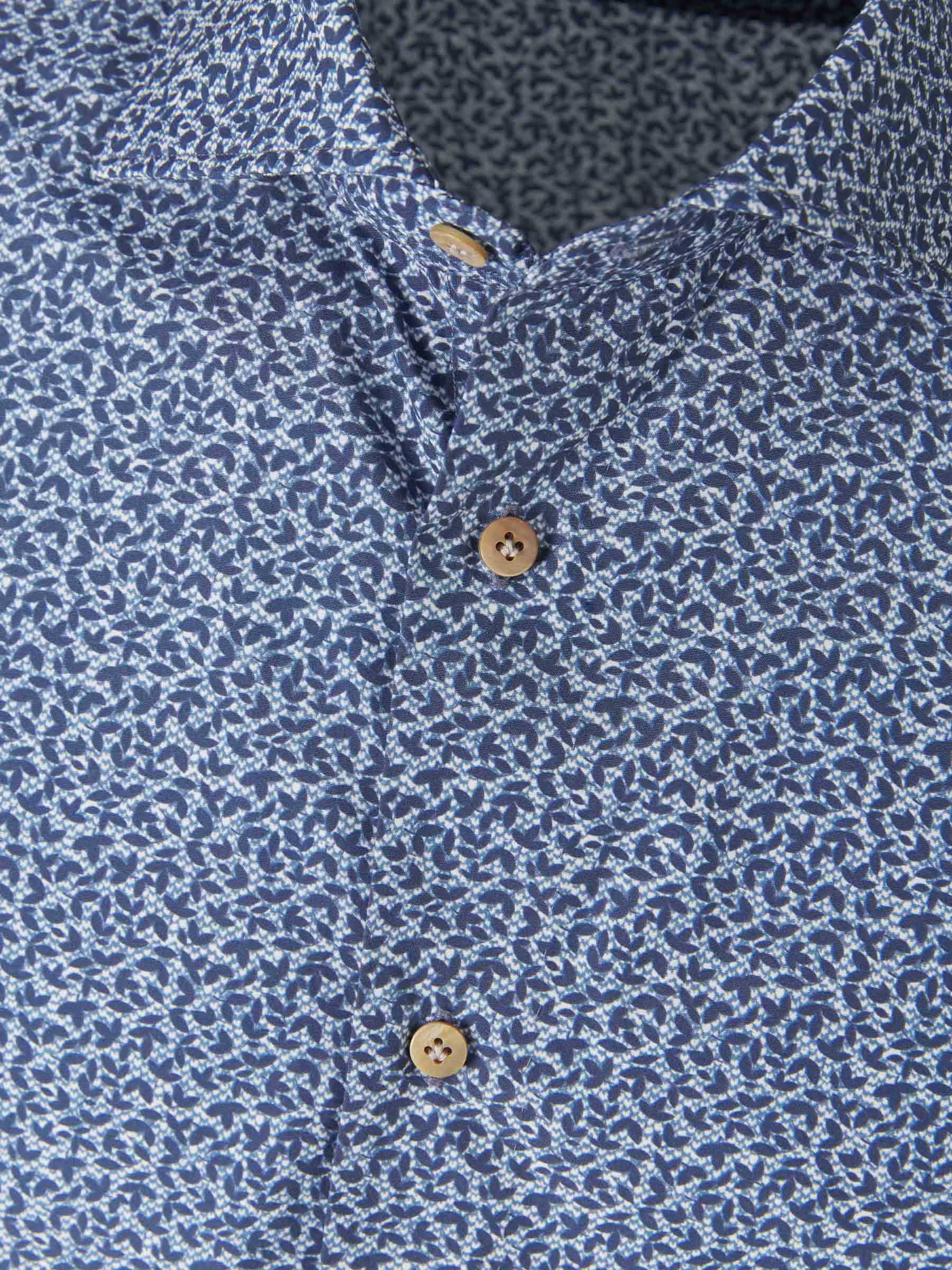 Vincenzo di Ruggiero Camisa Estampada Algodón color Azul Cobalto sku 531-005471 01 - Foto 3