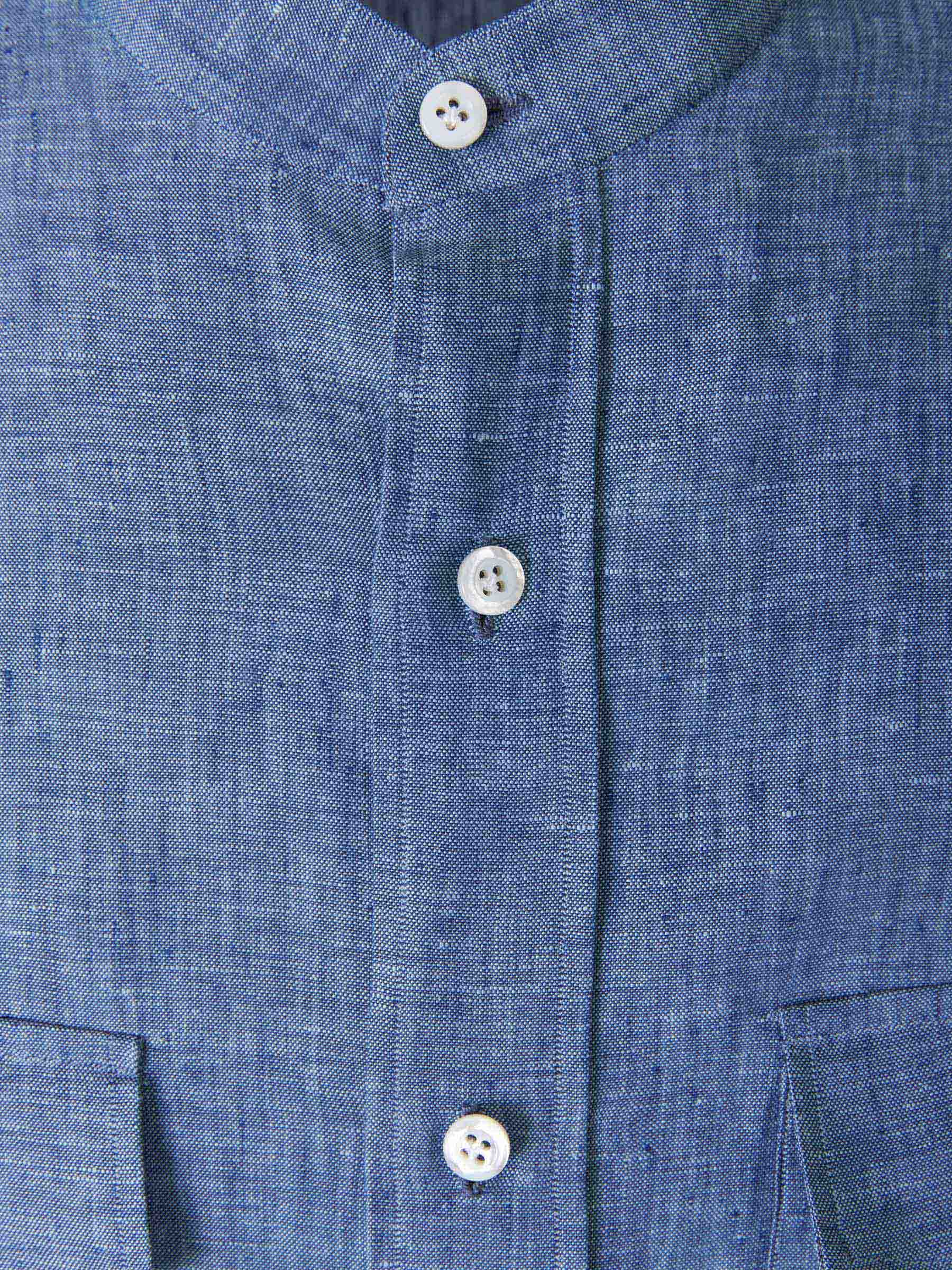 Borrelli Camisa Lino Fluida color Azul Cobalto sku 531-005495 01 - Foto 3