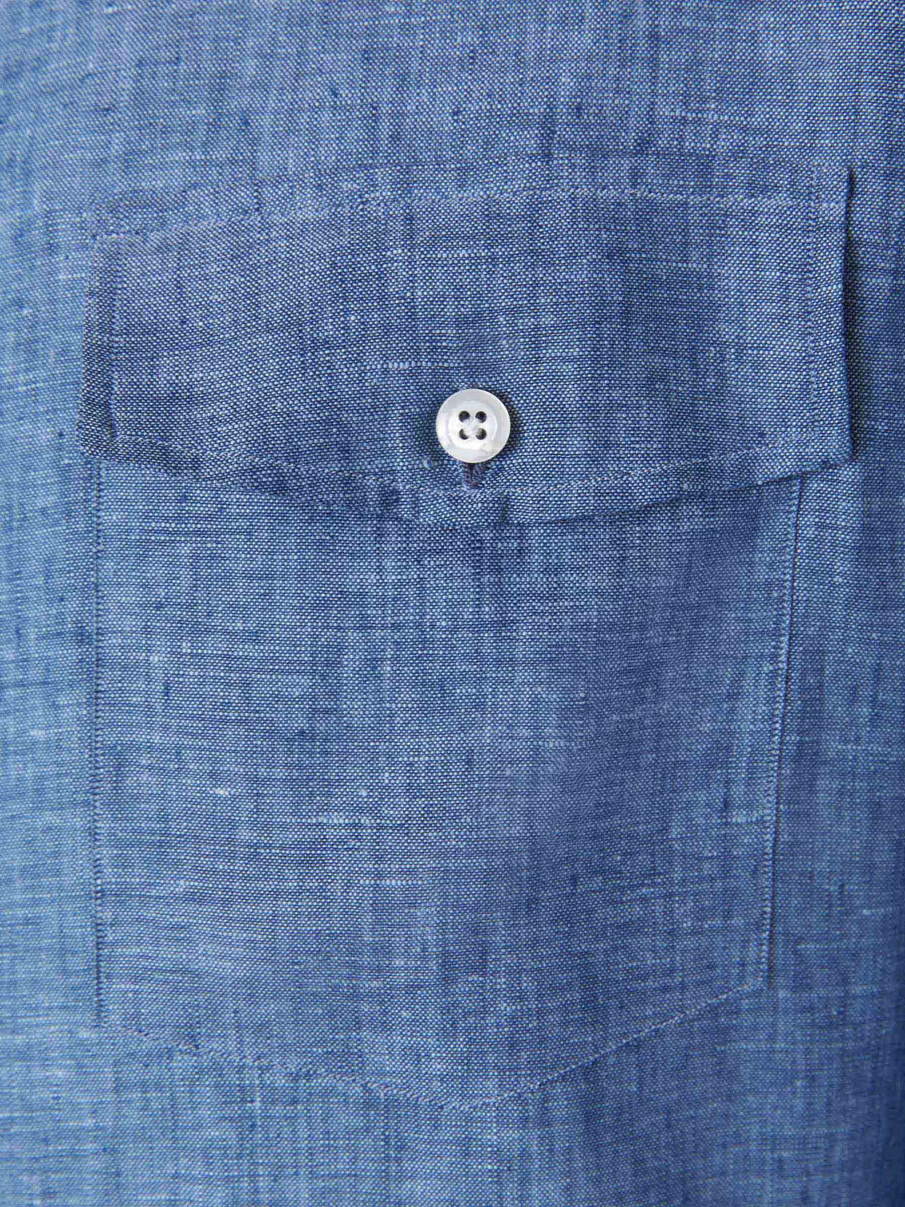 Borrelli Camisa Lino Fluida color Azul Cobalto sku 531-005495 01 - Foto 4