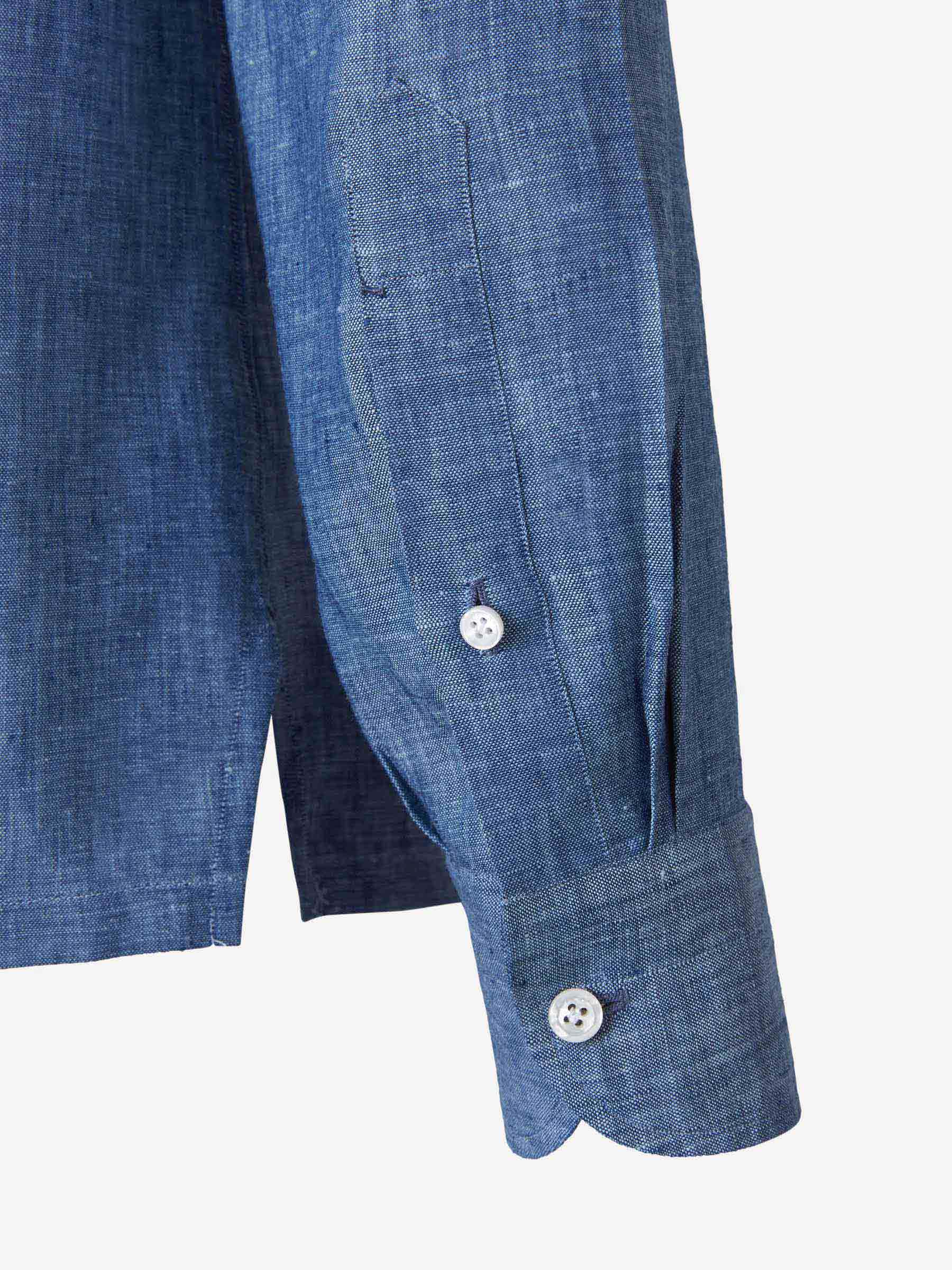 Borrelli Camisa Lino Fluida color Azul Cobalto sku 531-005495 01 - Foto 5