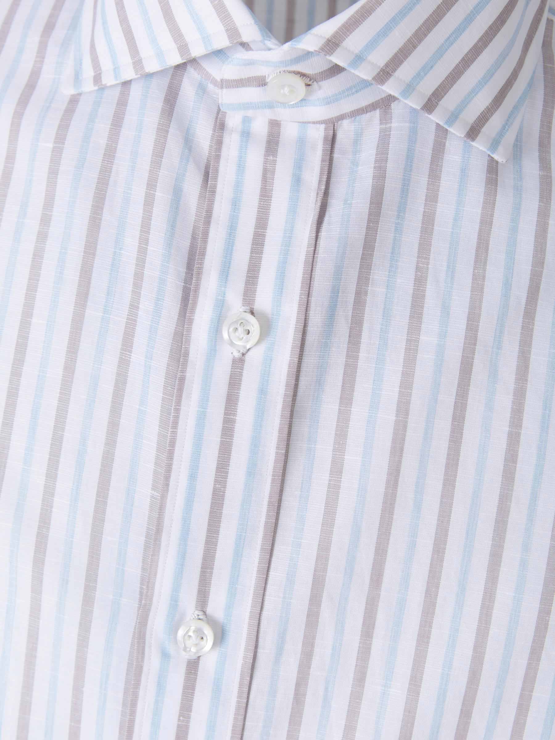 Borrelli Camisa Algodon Y Lino color Blanco sku 531-005501 02 - Foto 3