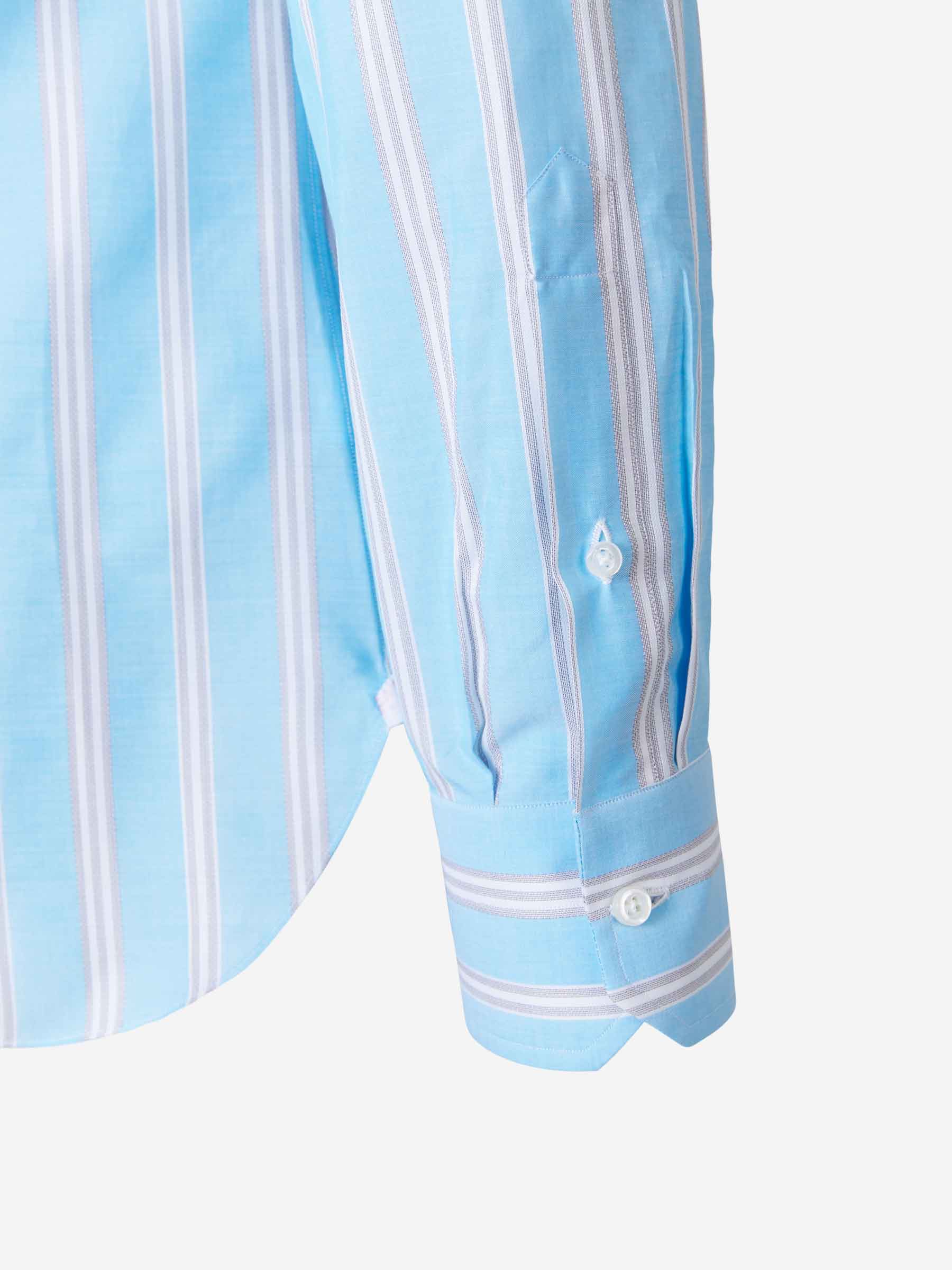 Isaia Camisa Milano Algodón color Azul Cielo sku 531-005502 01 - Foto 4