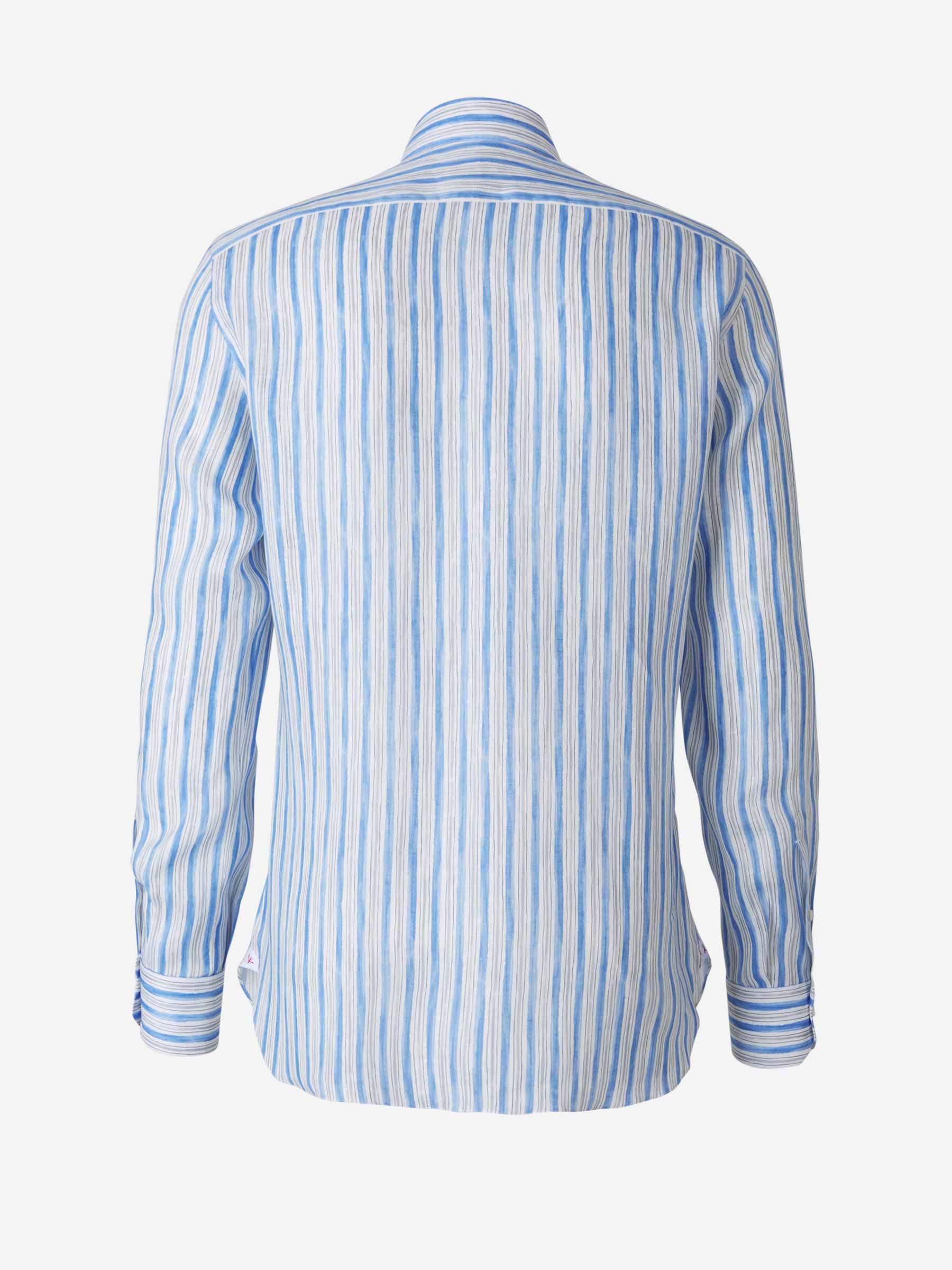 Isaia Camisa Milano Algodón color Azul Cobalto sku 531-005503 02 - Foto 2