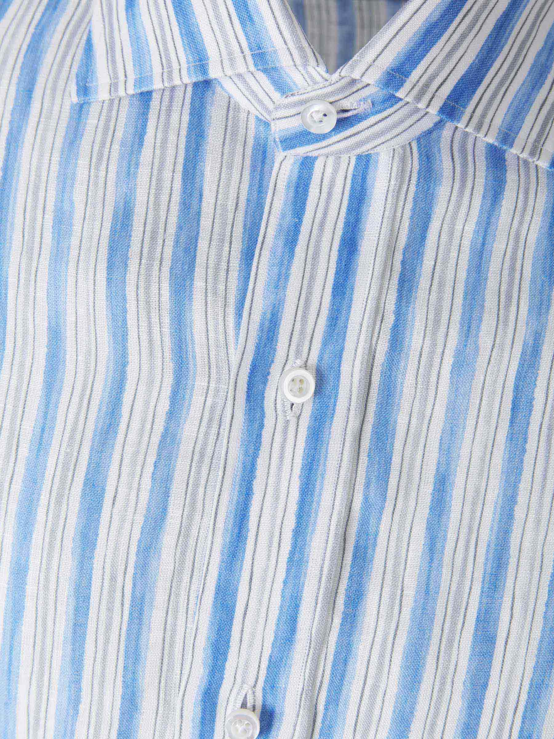 Isaia Camisa Milano Algodón color Azul Cobalto sku 531-005503 02 - Foto 3