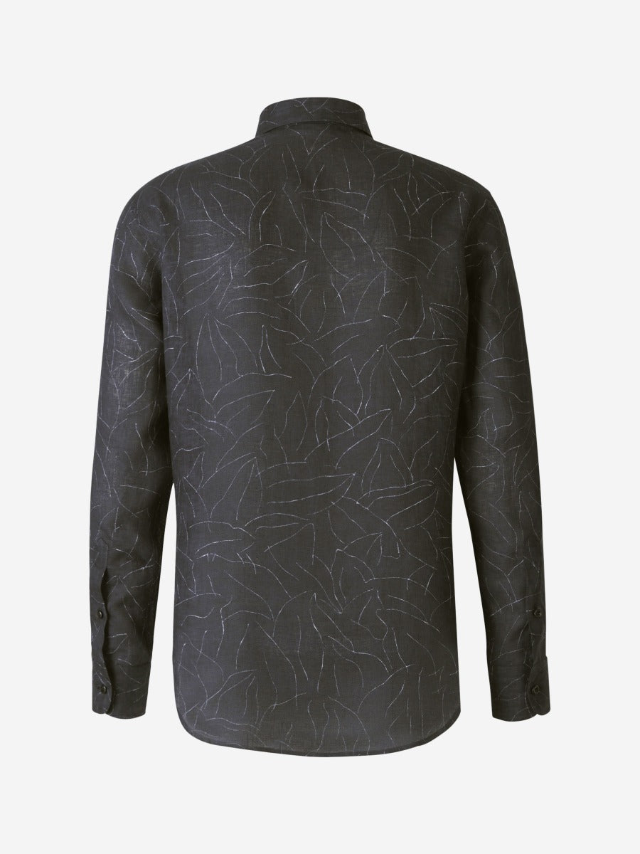 Brioni Camisa Hojas Lino color Negro sku 531-005507 01 - Foto 3