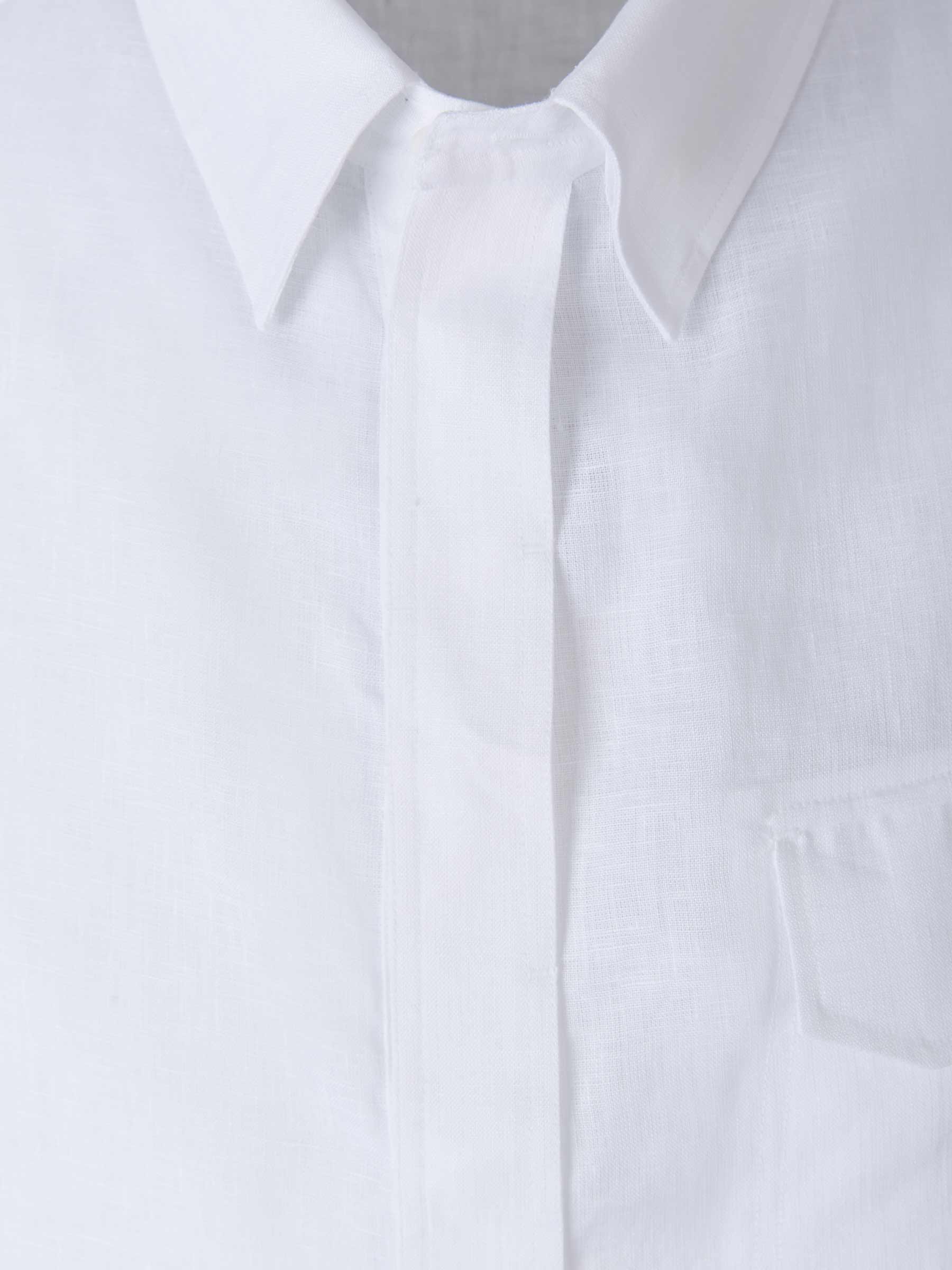 Brioni Camisa Bolsillo Lino color Blanco sku 531-005508 01 - Foto 3