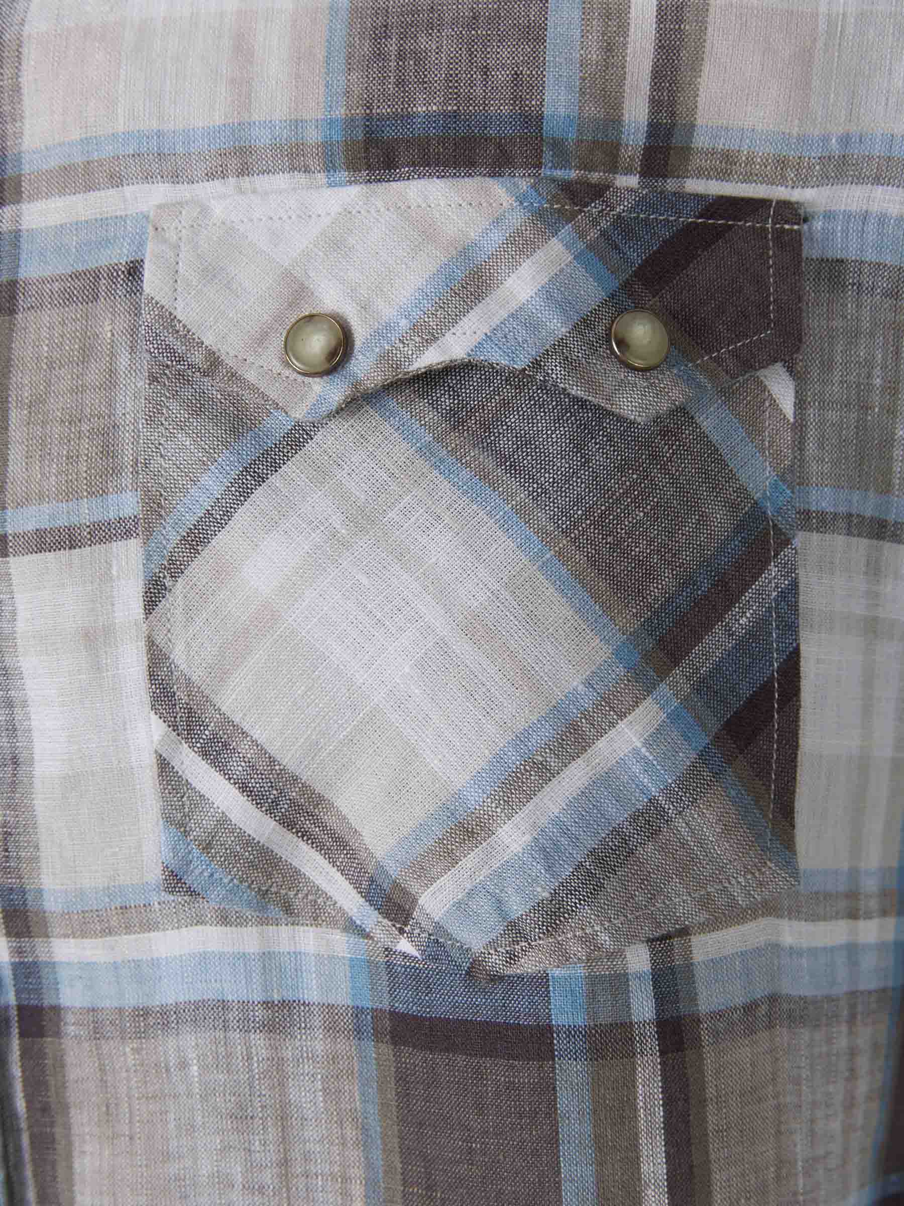 Lardini Camisa Motivo Cuadros color Gris Claro sku 531-005521 01 - Foto 4