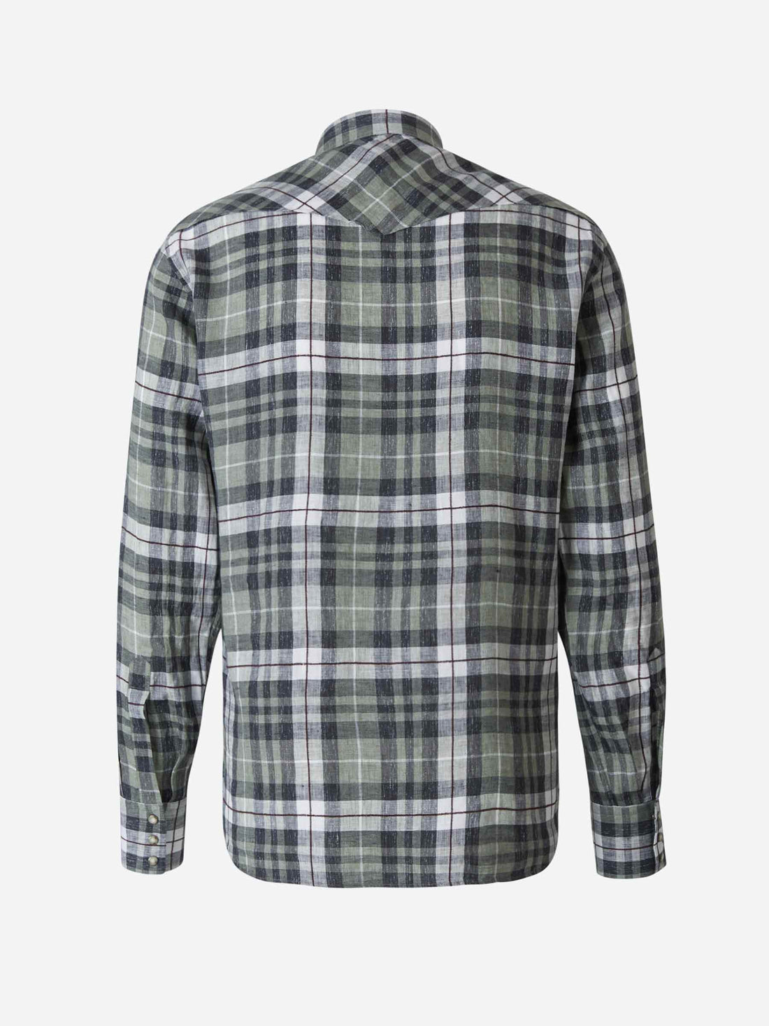 Lardini Camisa Motivo Cuadros color Verde Militar sku 531-005522 01 - Foto 2