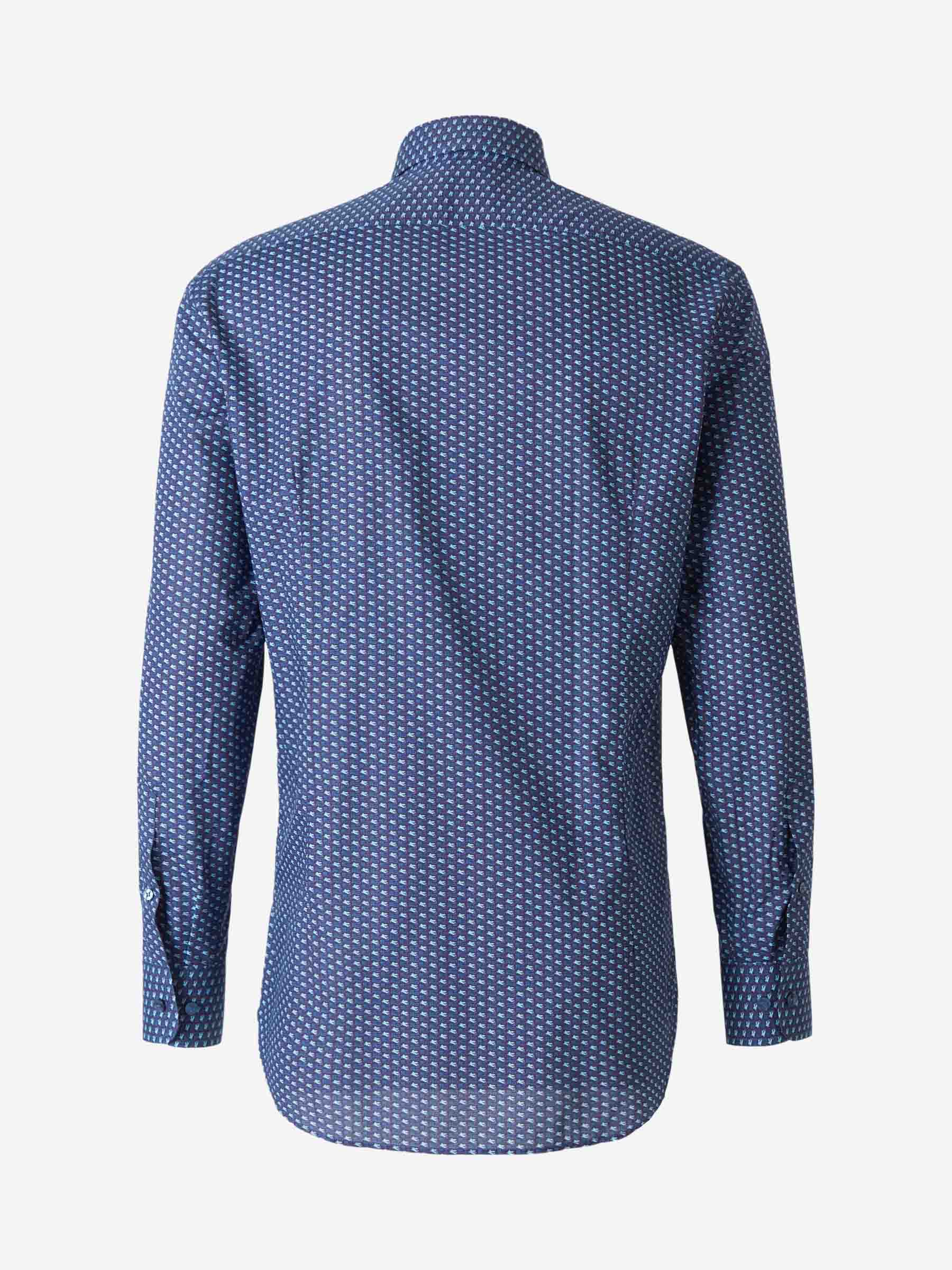 Etro Camisa Monograma Algodón color Azul Noche sku 531-005531 01 - Foto 2