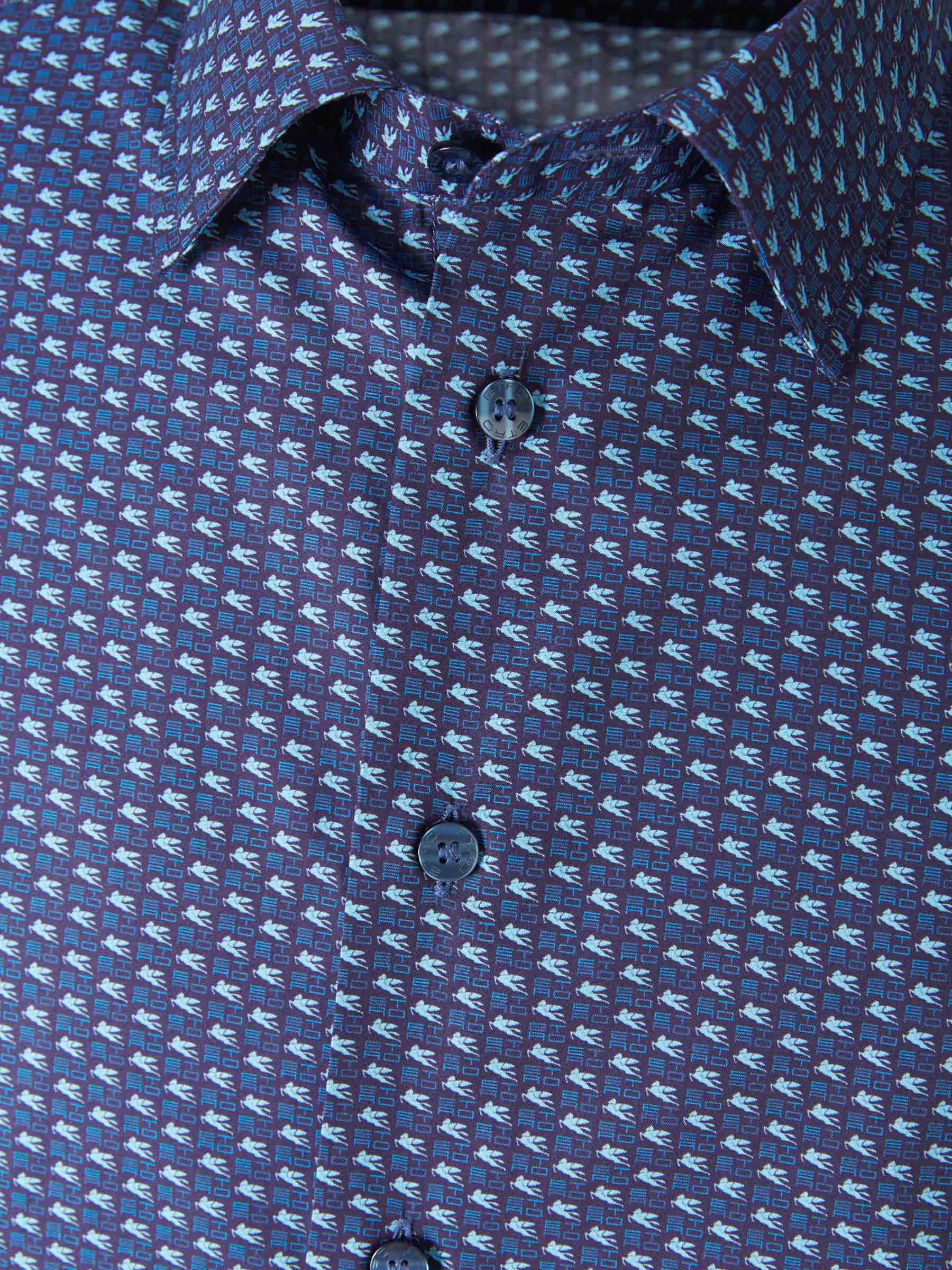 Etro Camisa Monograma Algodón color Azul Noche sku 531-005531 01 - Foto 3