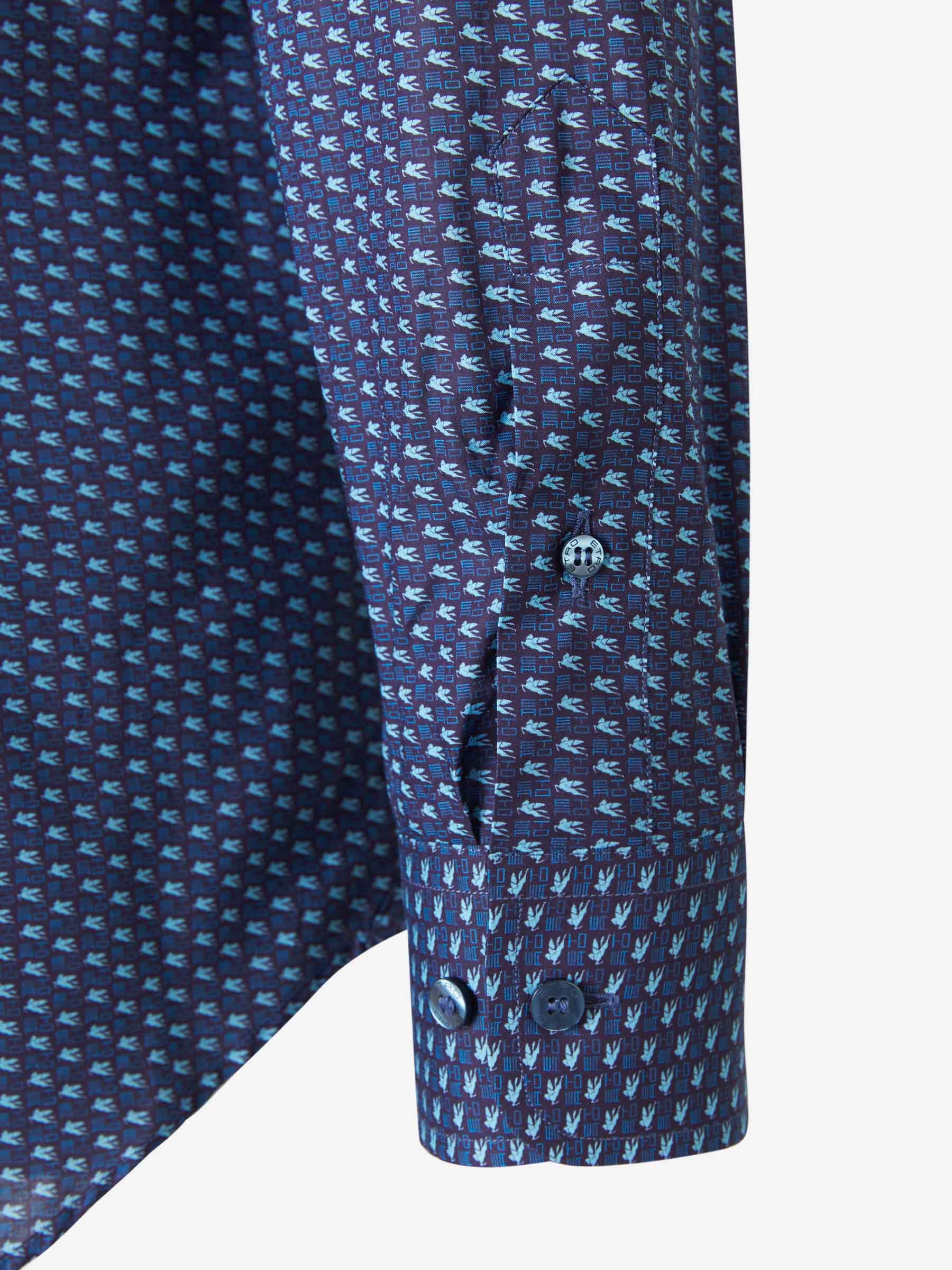 Etro Camisa Monograma Algodón color Azul Noche sku 531-005531 01 - Foto 4