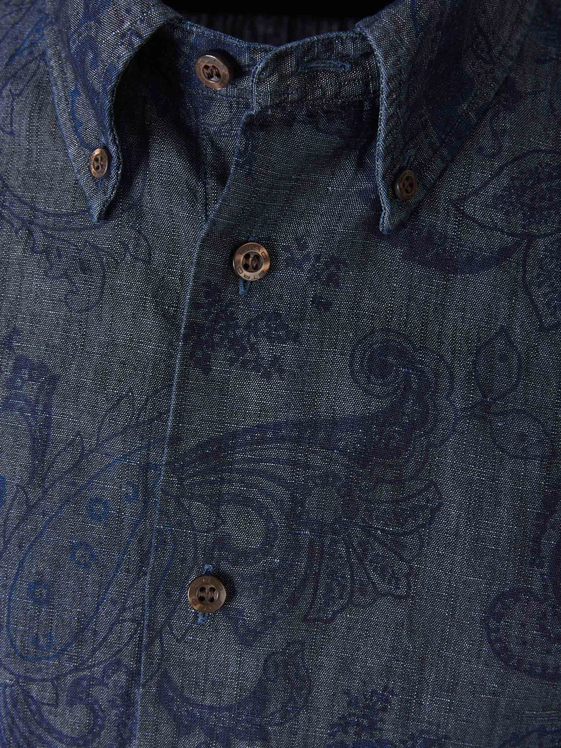 Etro Camisa Motivo Paisley color Azul Noche sku 531-005534 01 - Foto 3