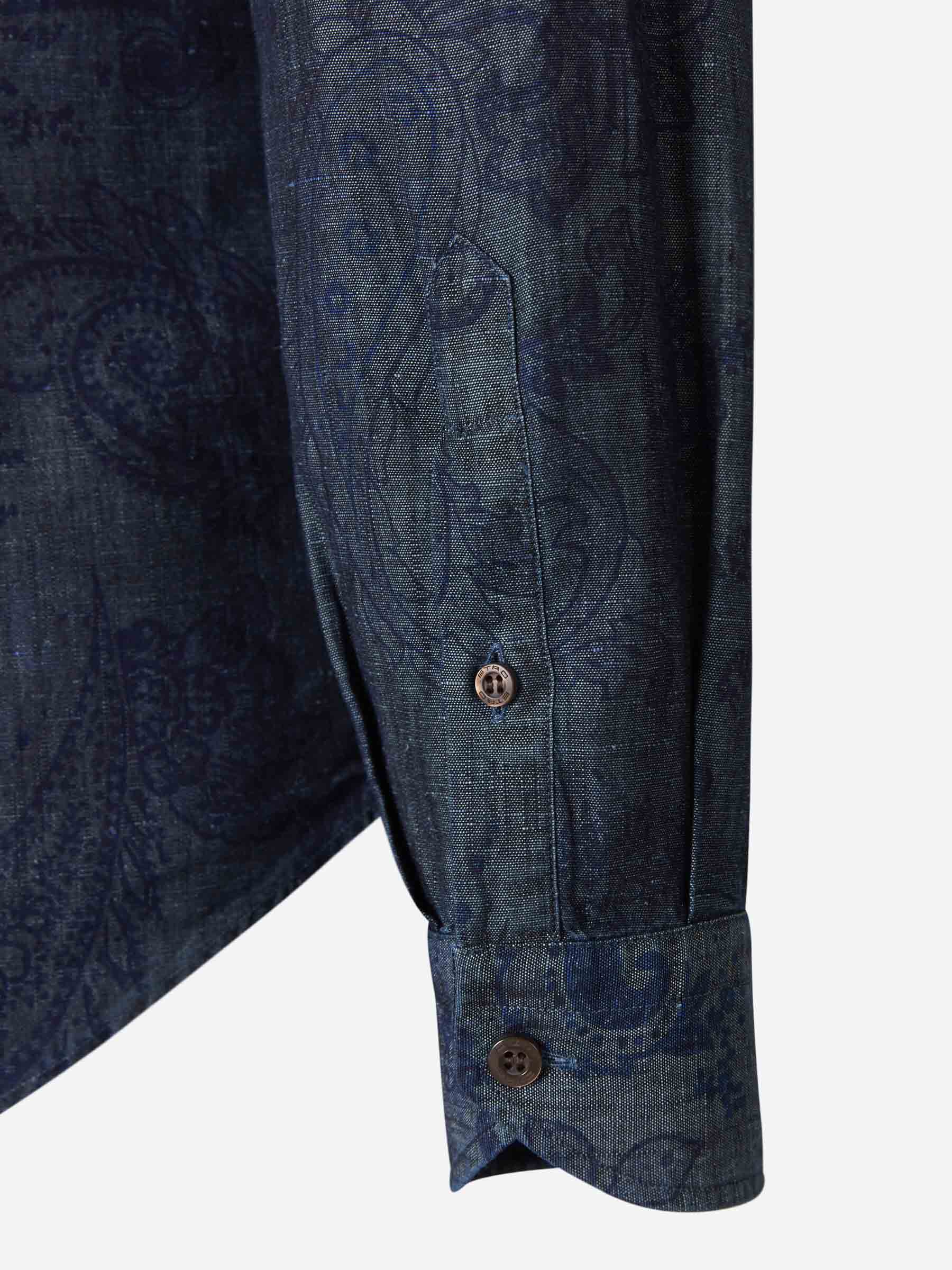 Etro Camisa Motivo Paisley color Azul Noche sku 531-005534 01 - Foto 4