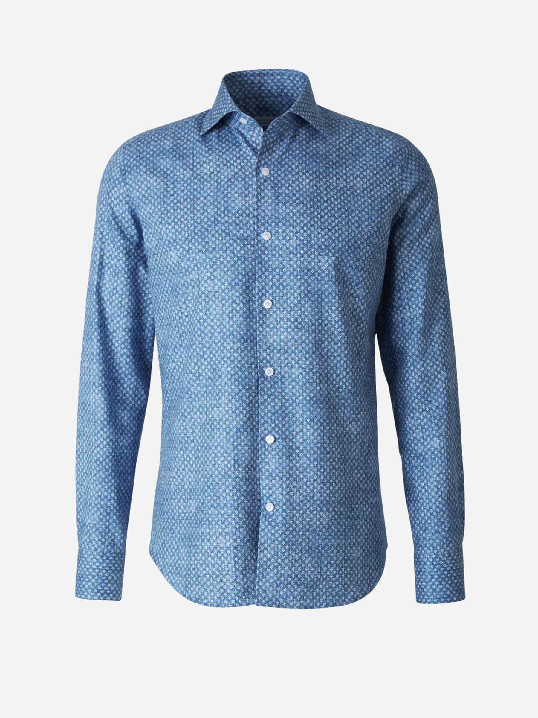 Santa Eulalia Camisa Motivo Hojas Texturizada color Azul Noche sku 531-005577 02 - Foto 1