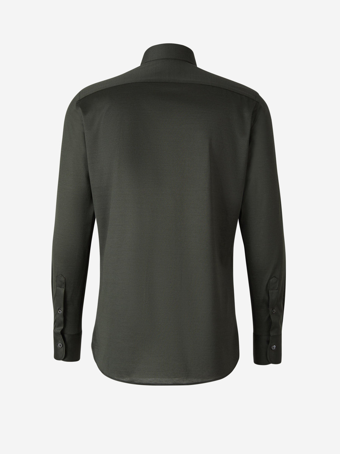 Canali Camisa Punto Algodón color Verde Oscuro sku 531-005596 05 - Foto 2