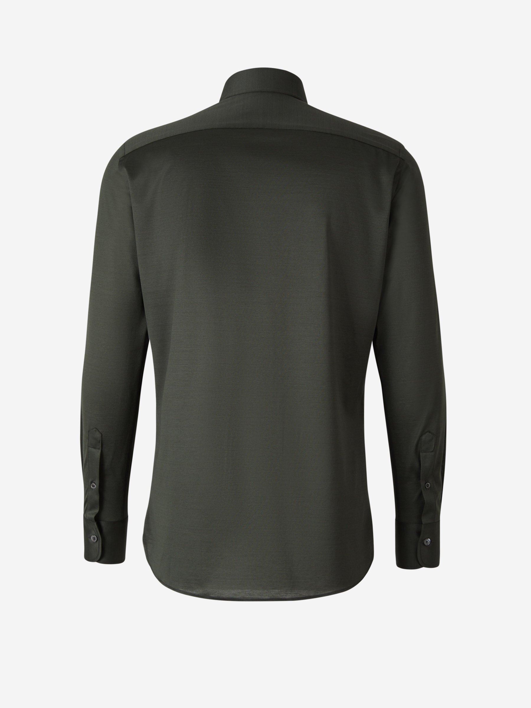 Canali Camisa Punto Algodón color Verde Oscuro sku 531-005596 05 - Foto 2