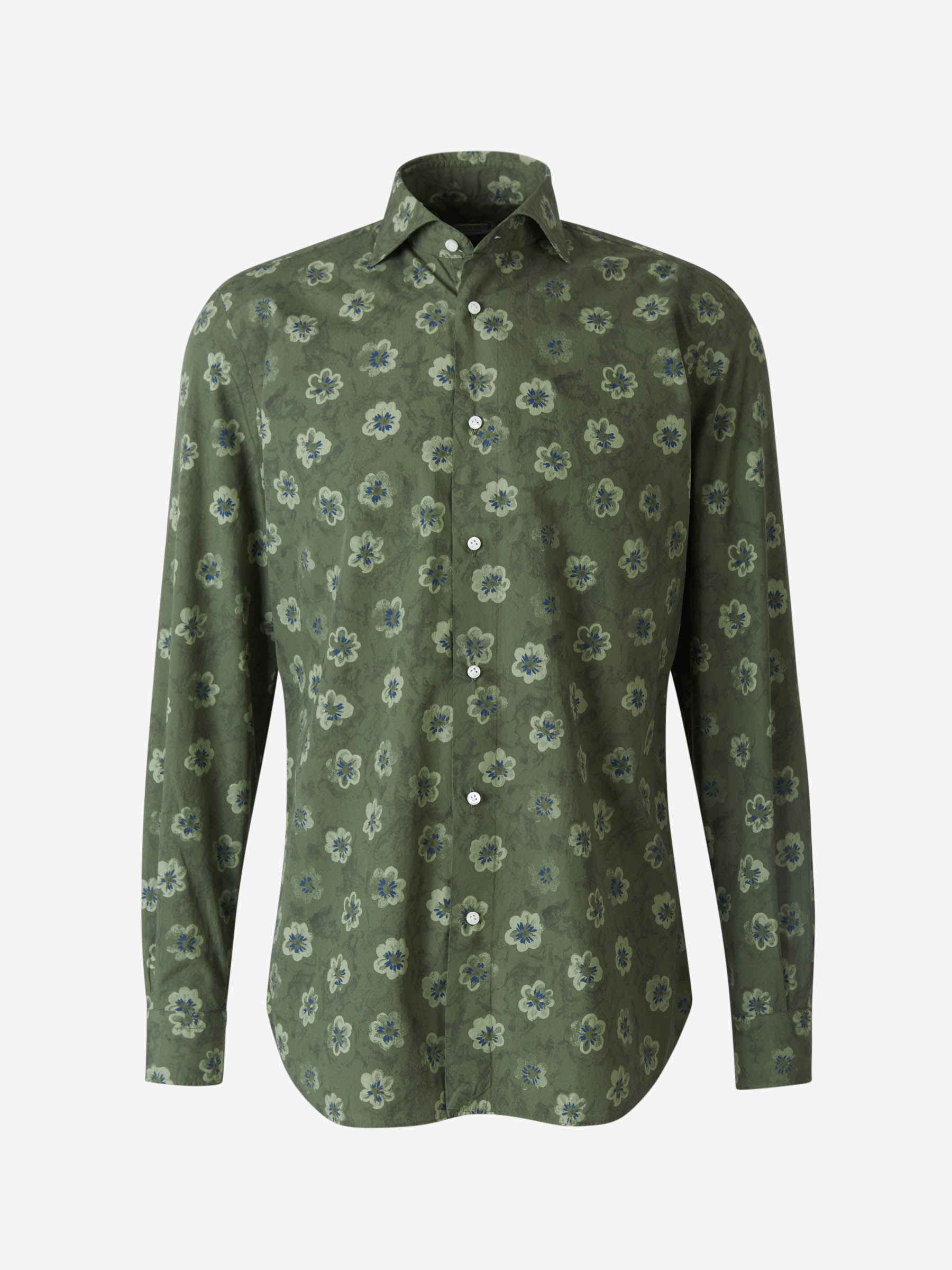 Vincenzo di Ruggiero Camisa Floral Algodón color Verde Militar sku 531-005619 01 - Foto 1