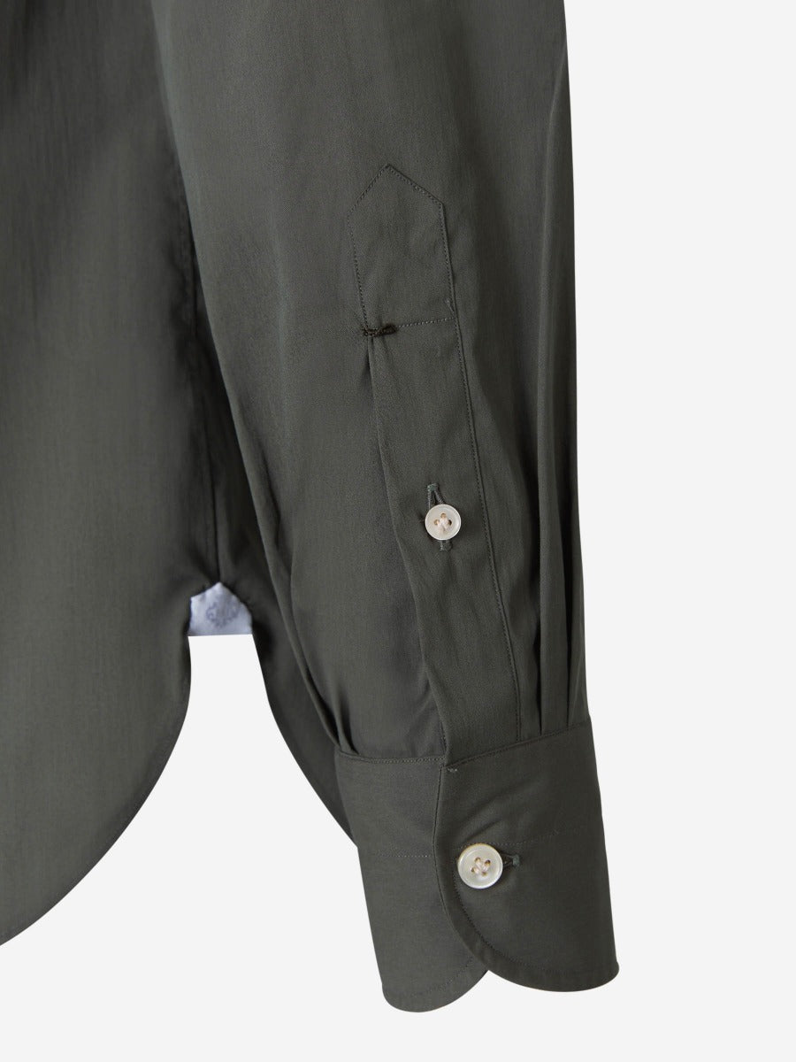 Borrelli Camisa Lisa Popelina color Verde Militar sku 531-005632 01 - Foto 4