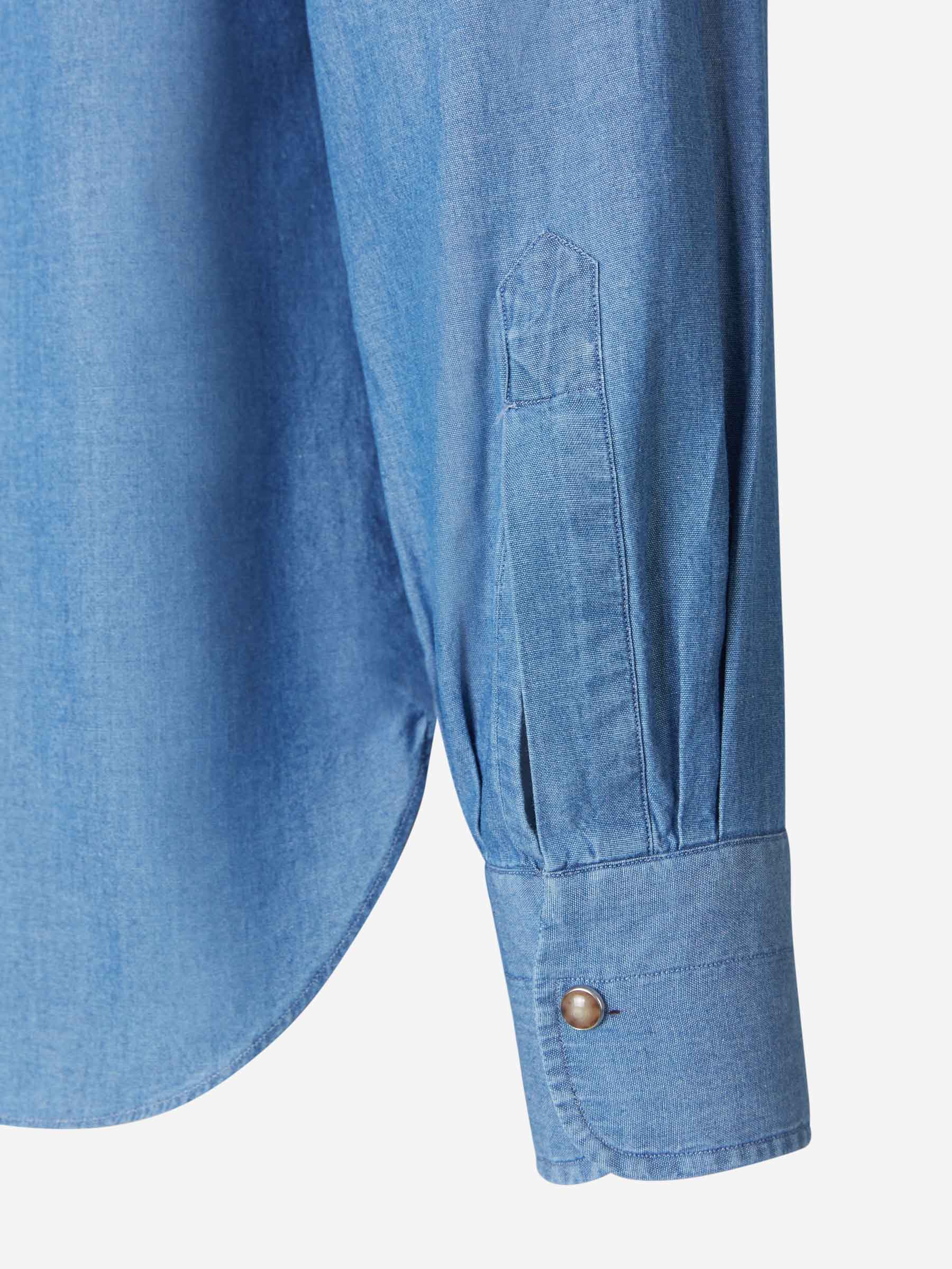 Borrelli Camisa Denim Algodón color Azul Denim sku 531-005649 01 - Foto 4