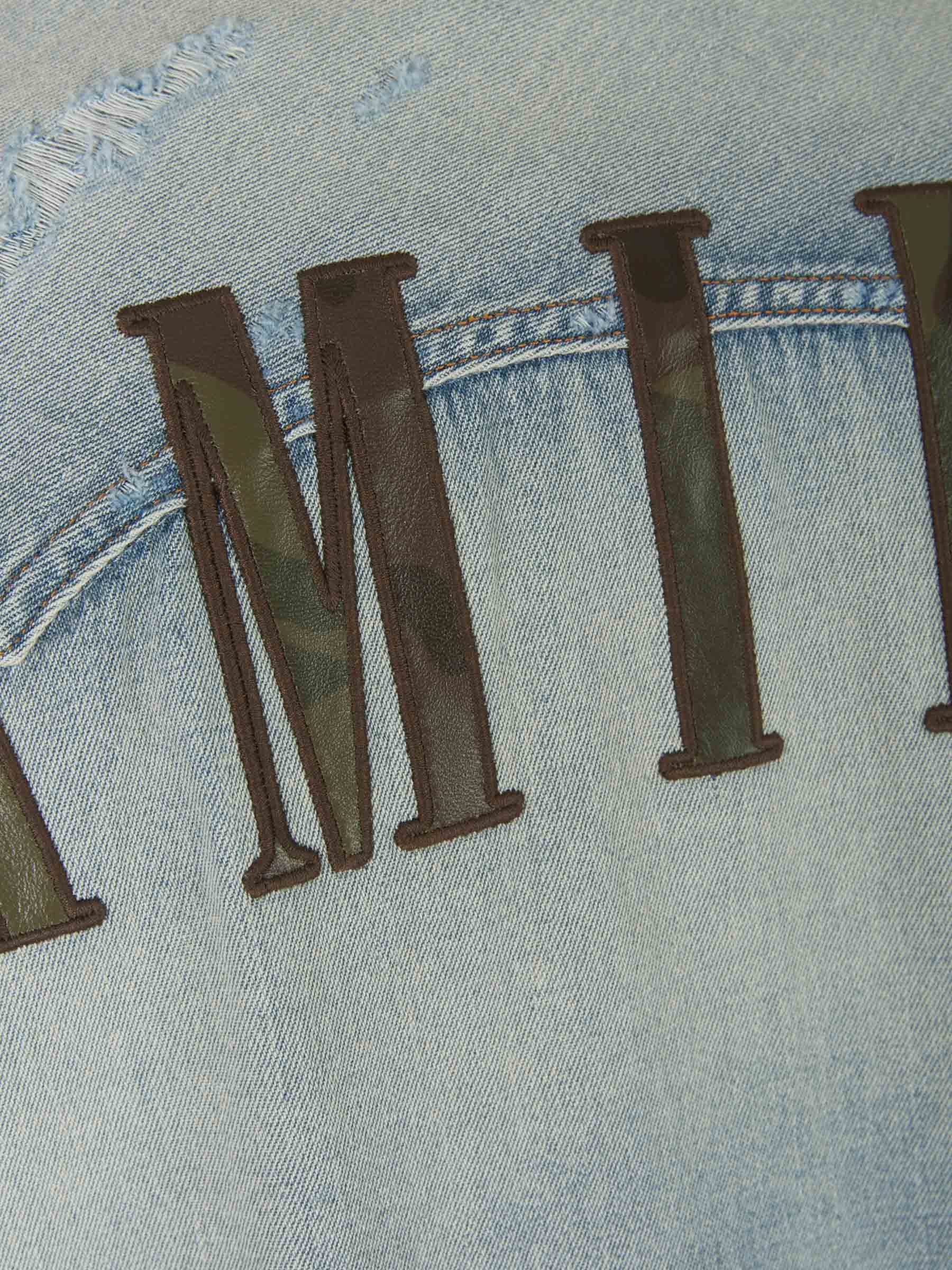 Amiri Camisa Denim Aplique Piel color Azul Denim sku 531-005652 01 - Foto 6