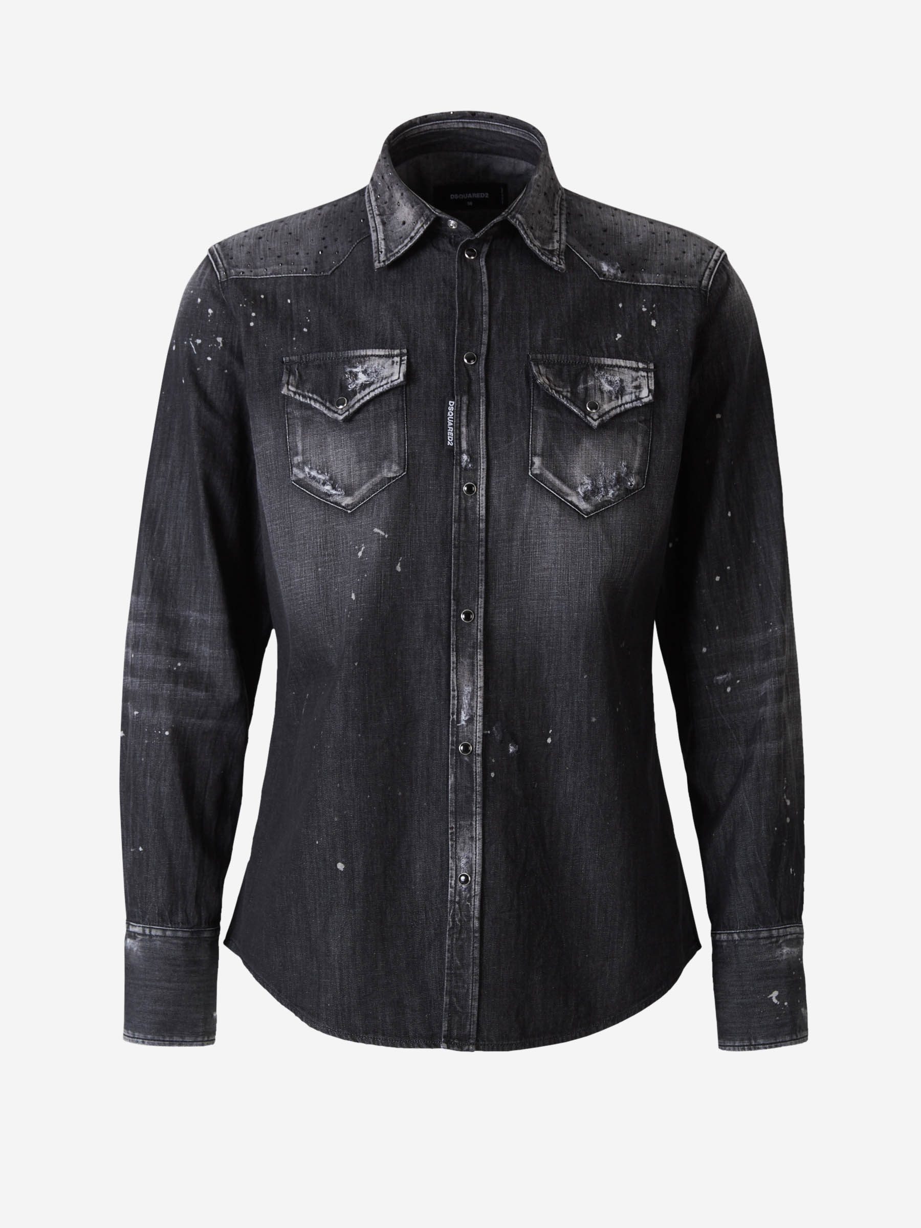 Dsquared2 Camisa Denim Detalle Cristales color Negro sku 531-005662 00 - Foto 1