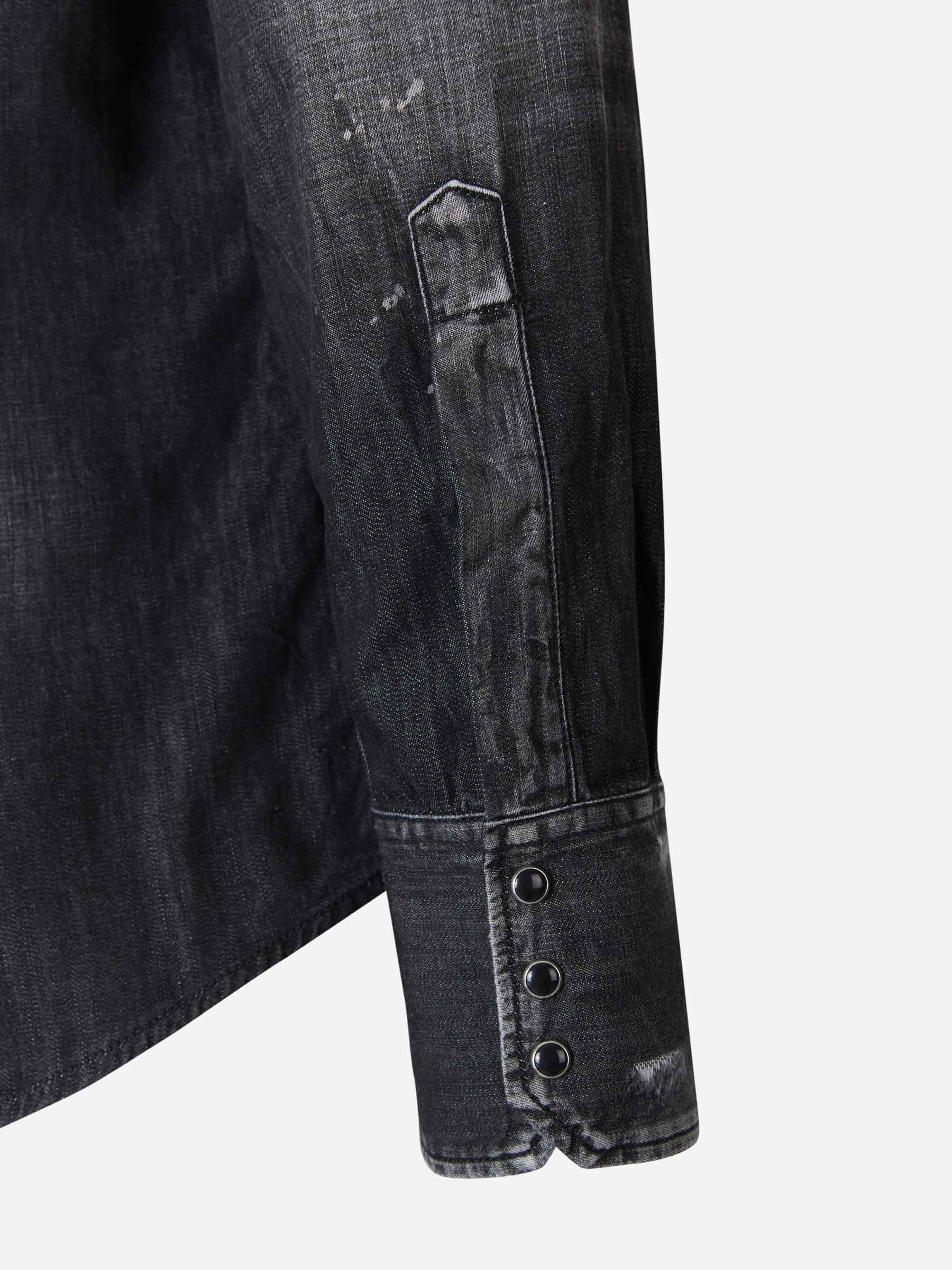 Dsquared2 Camisa Denim Detalle Cristales color Negro sku 531-005662 00 - Foto 5