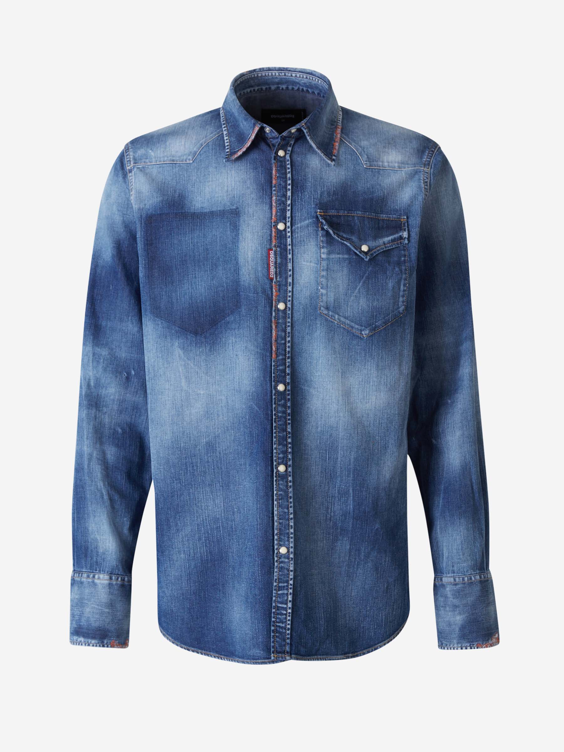 Dsquared2 Camisa Denim Algodón color Azul Denim sku 531-005663 00 - Foto 1