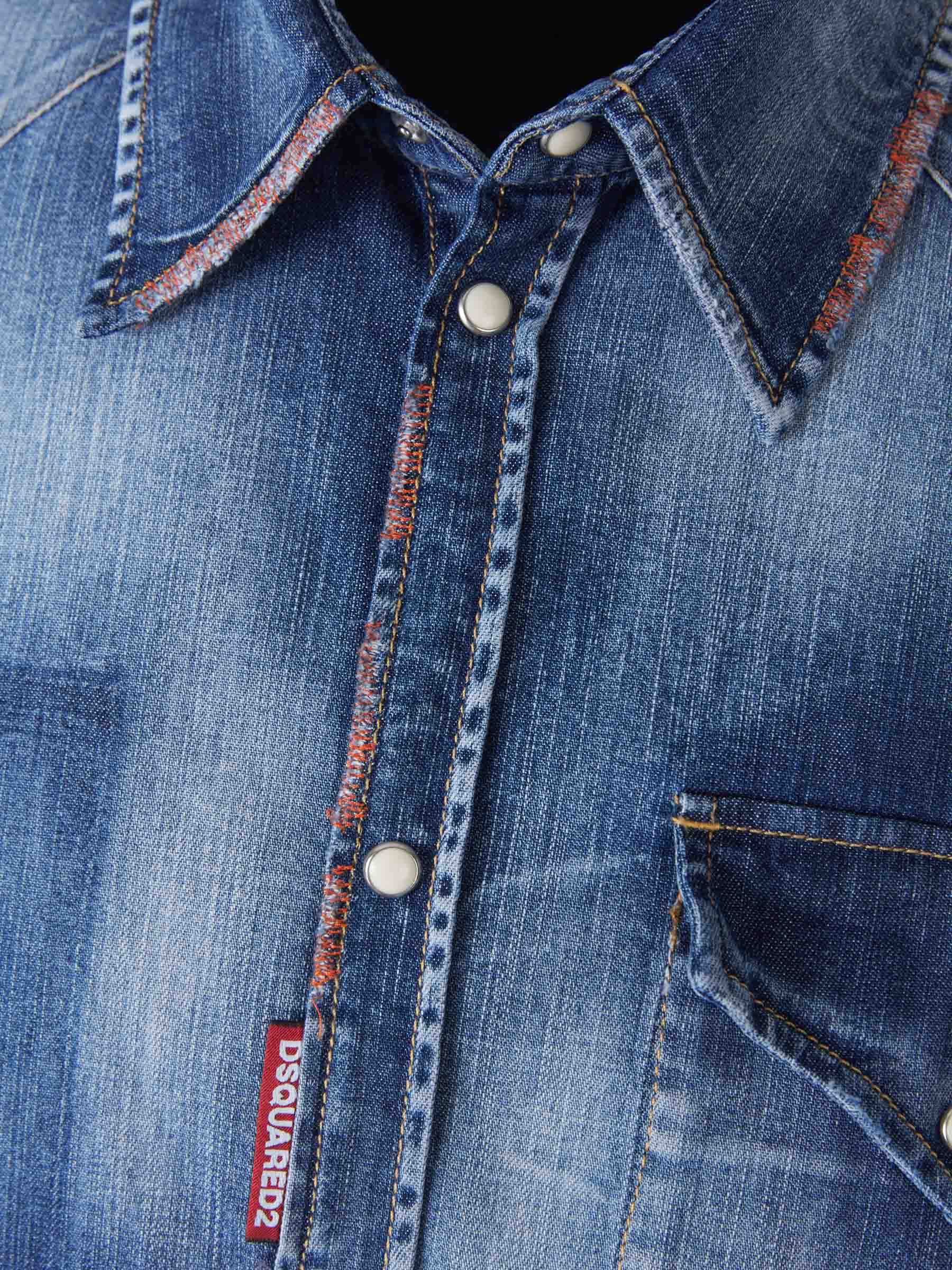 Dsquared2 Camisa Denim Algodón color Azul Denim sku 531-005663 00 - Foto 3