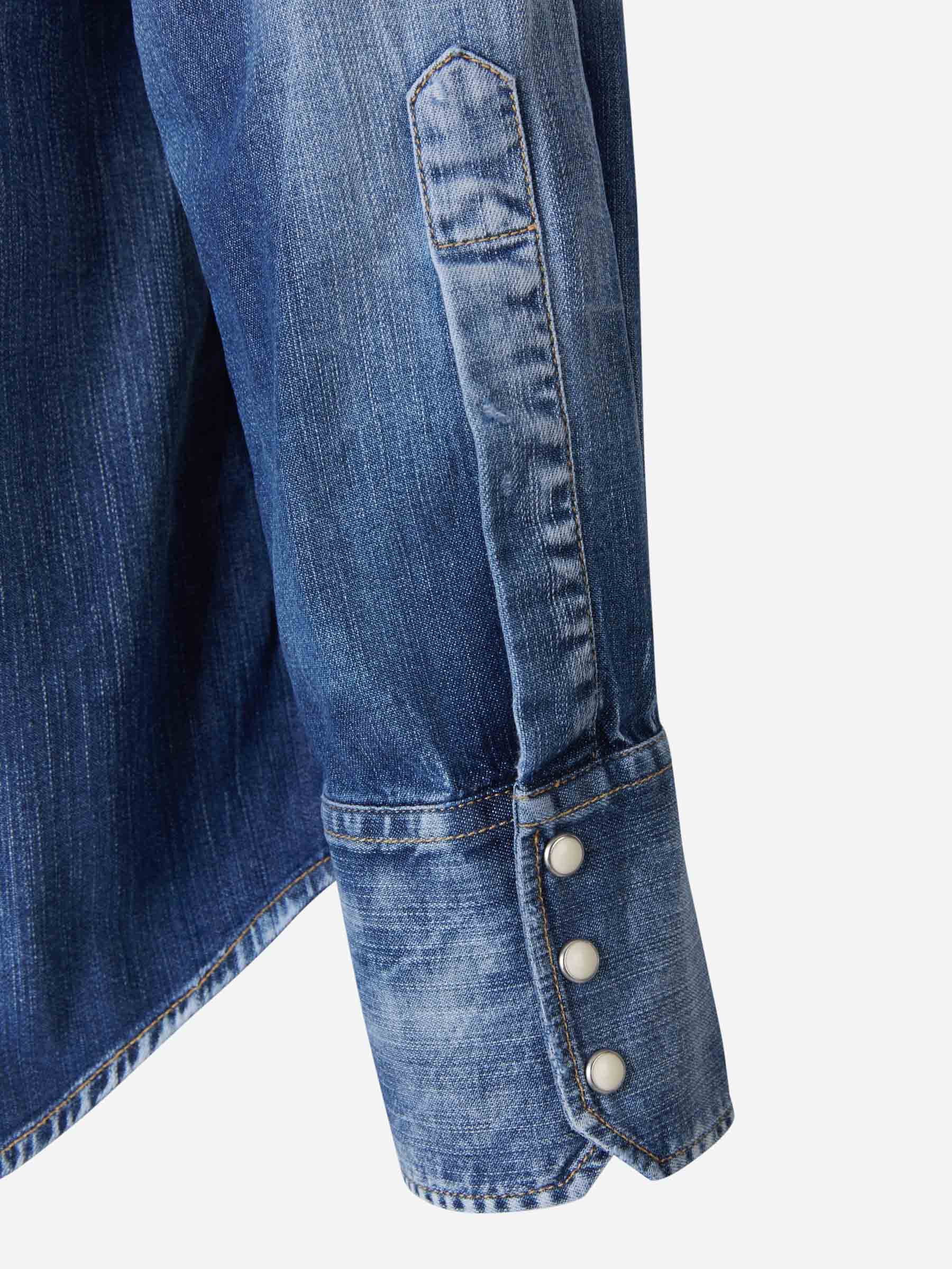 Dsquared2 Camisa Denim Algodón color Azul Denim sku 531-005663 00 - Foto 5