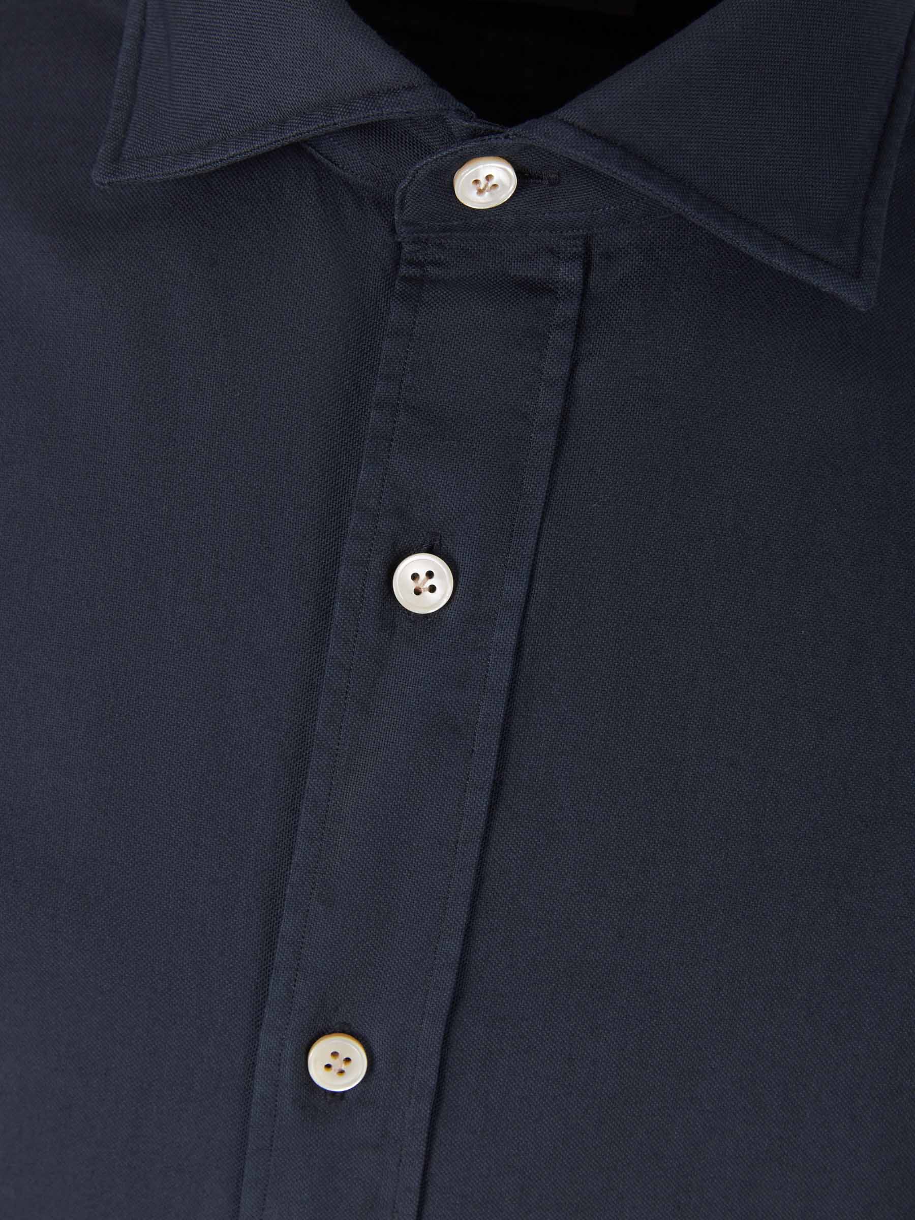 Borrelli Camisa Lisa Algodón color Verde Militar sku 531-005677 04 - Foto 3