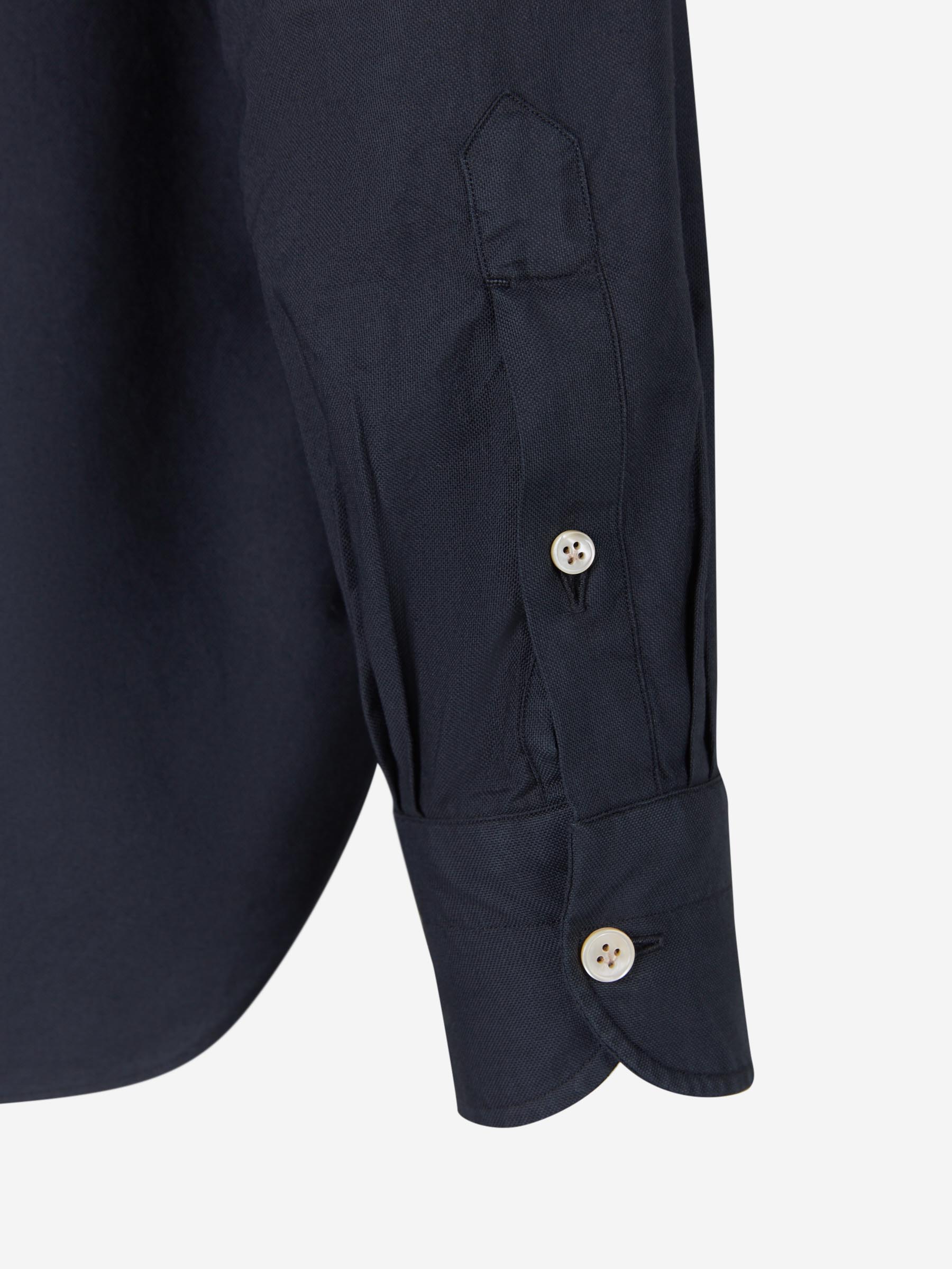 Borrelli Camisa Lisa Algodón color Verde Militar sku 531-005677 04 - Foto 4