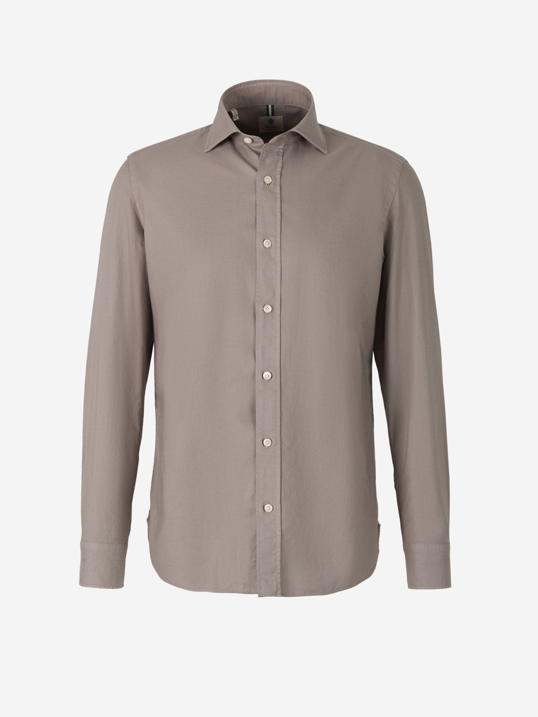 Borrelli Camisa Lisa Algodón color Verde Militar sku 531-005677 04 - Foto 5