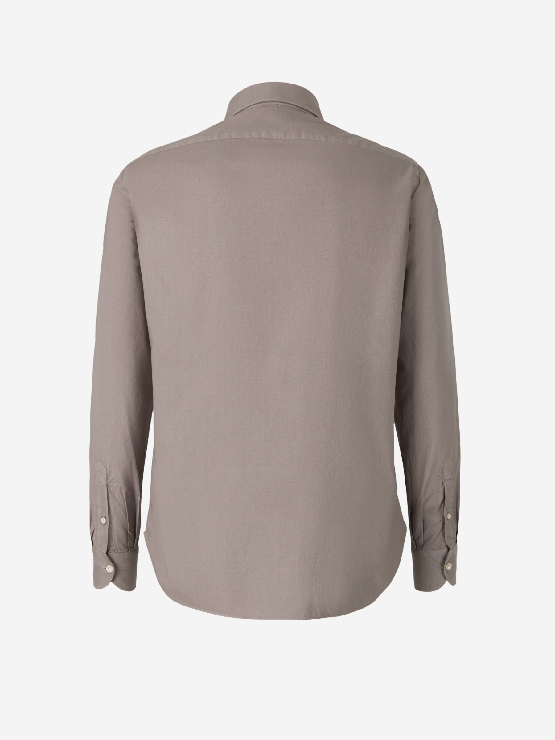 Borrelli Camisa Lisa Algodón color Verde Militar sku 531-005677 04 - Foto 6